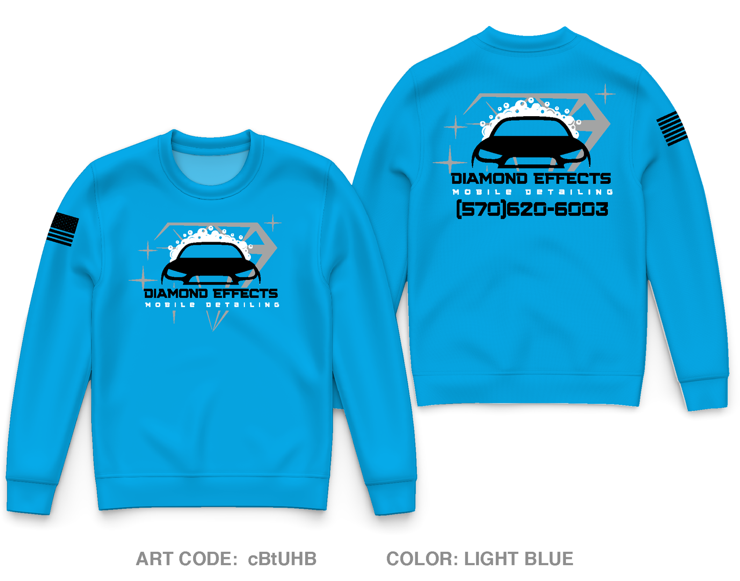 Diamond effects Mobile detailing Core Men's Crewneck Performance Sweatshirt - cBtUHB