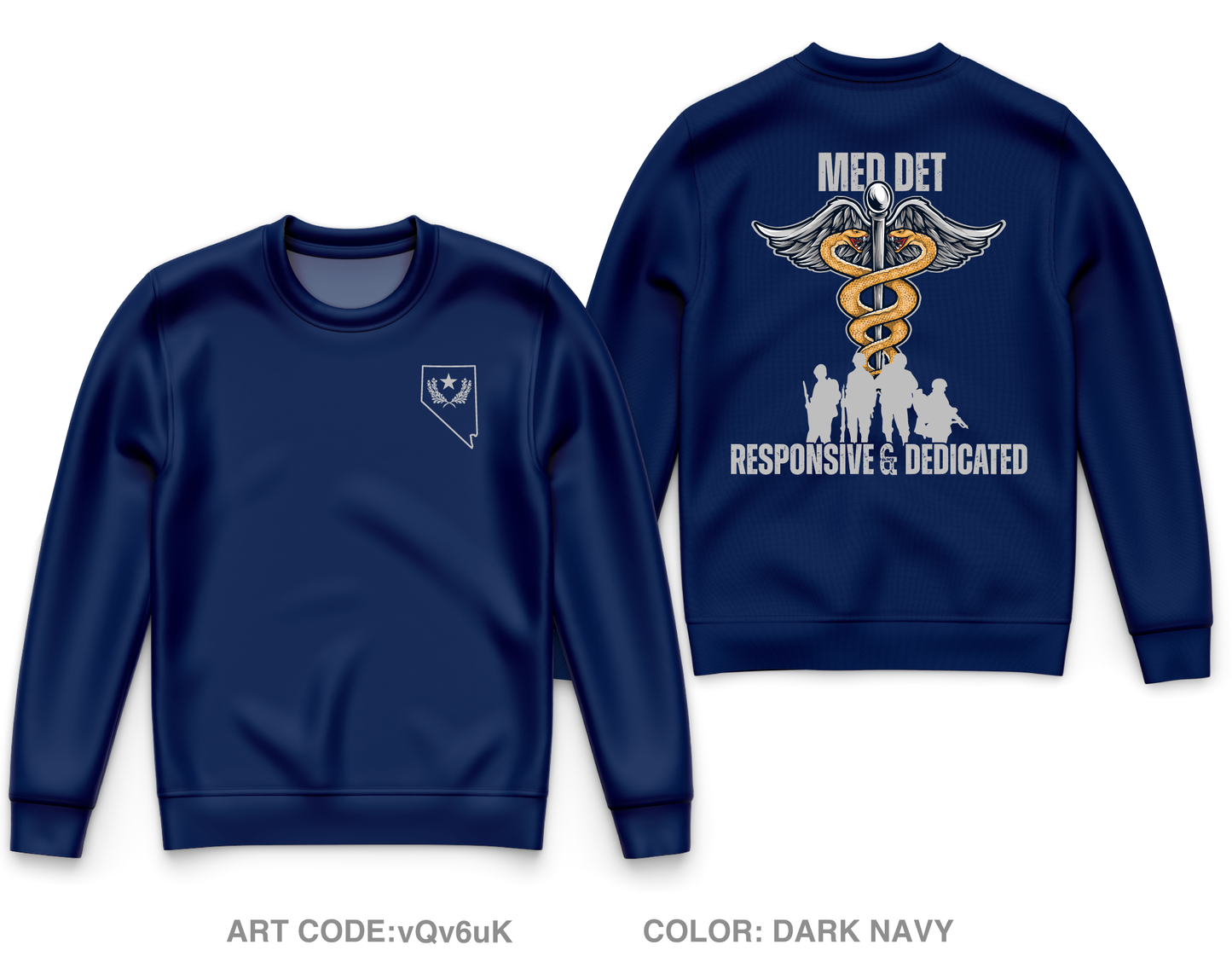 Nevada Army National Guard Medical Detachment Fundraising Collection Core Men's Crewneck Performance Sweatshirt - vQv6uK