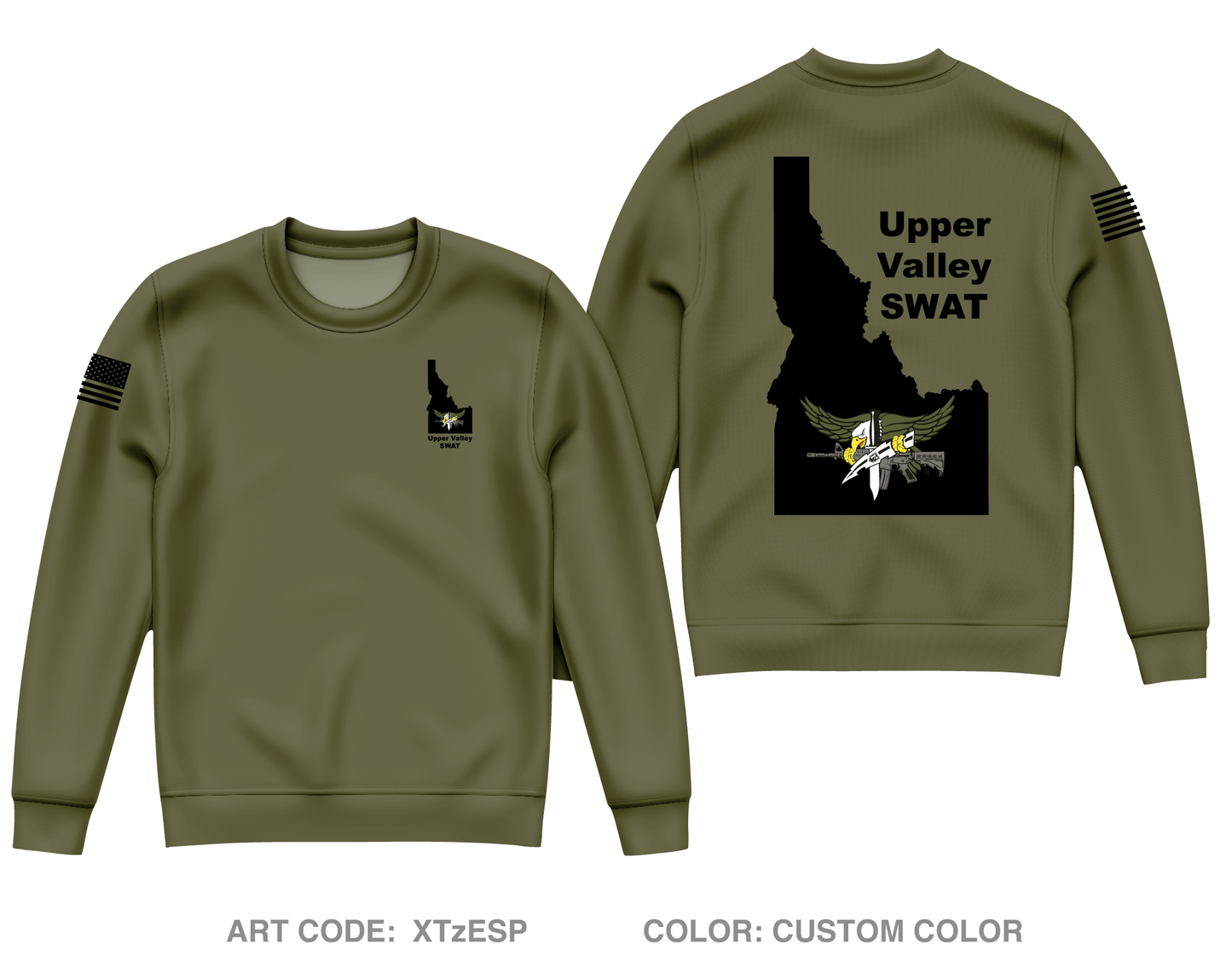 Upper Valley SWAT Team Core Men's Crewneck Performance Sweatshirt - XTzESP