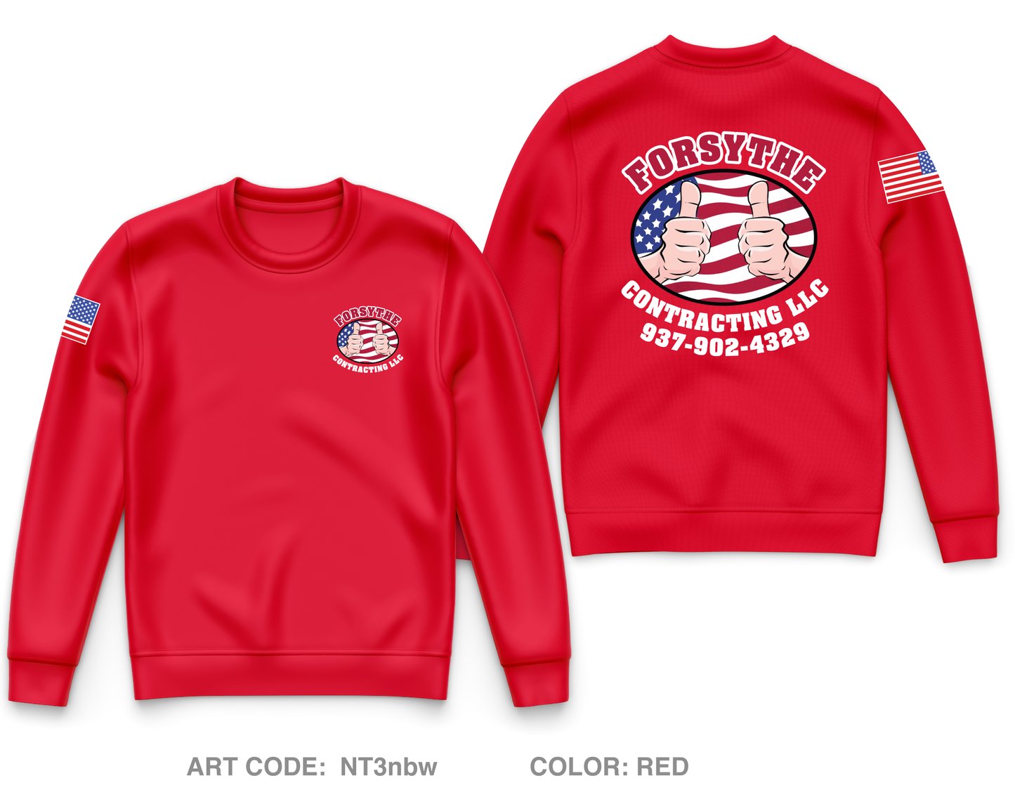 Forsythe Contracting LLC Core Men's Crewneck Performance Sweatshirt - NT3nbw