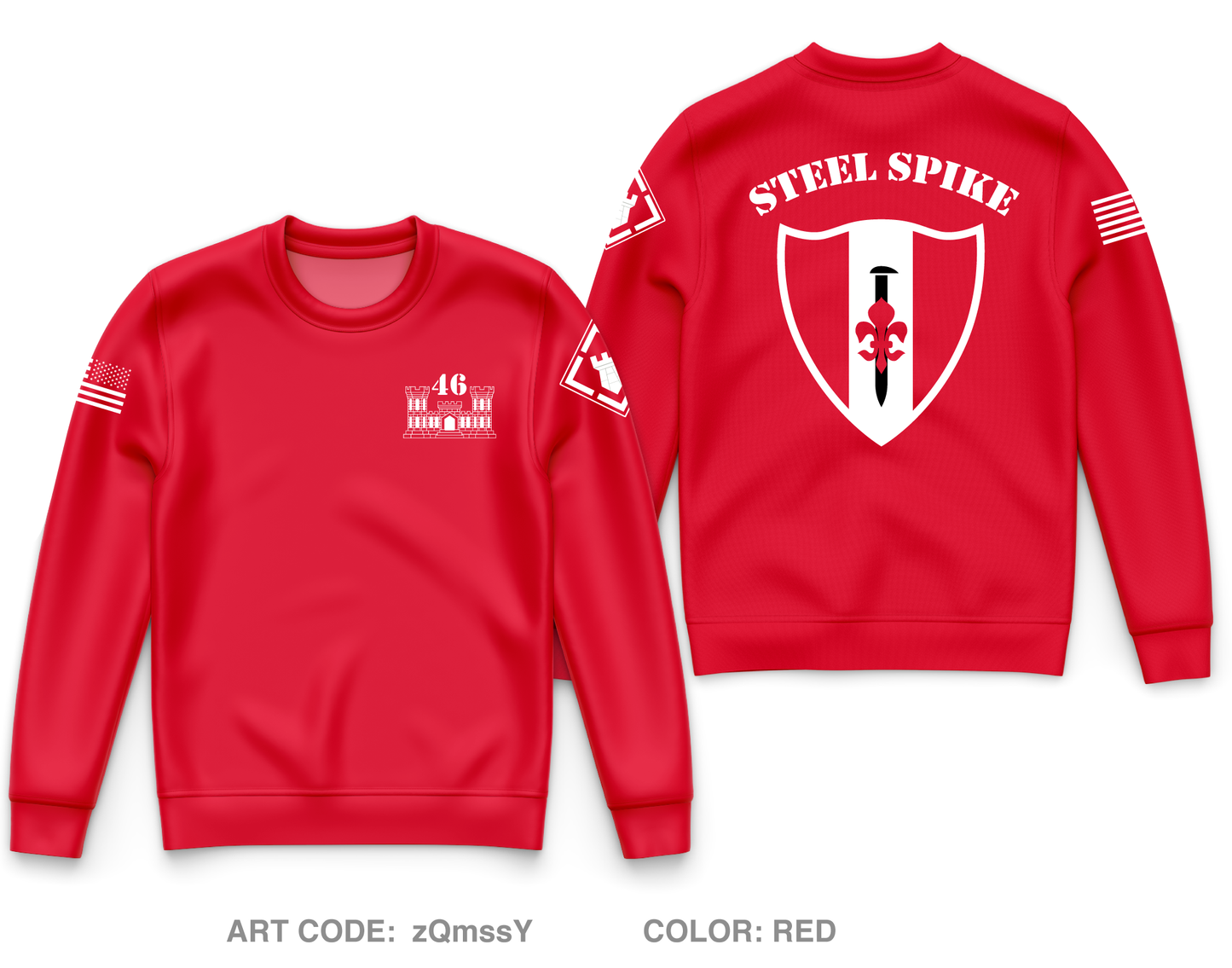 46th Engineers Core Men's Crewneck Performance Sweatshirt - zQmssY