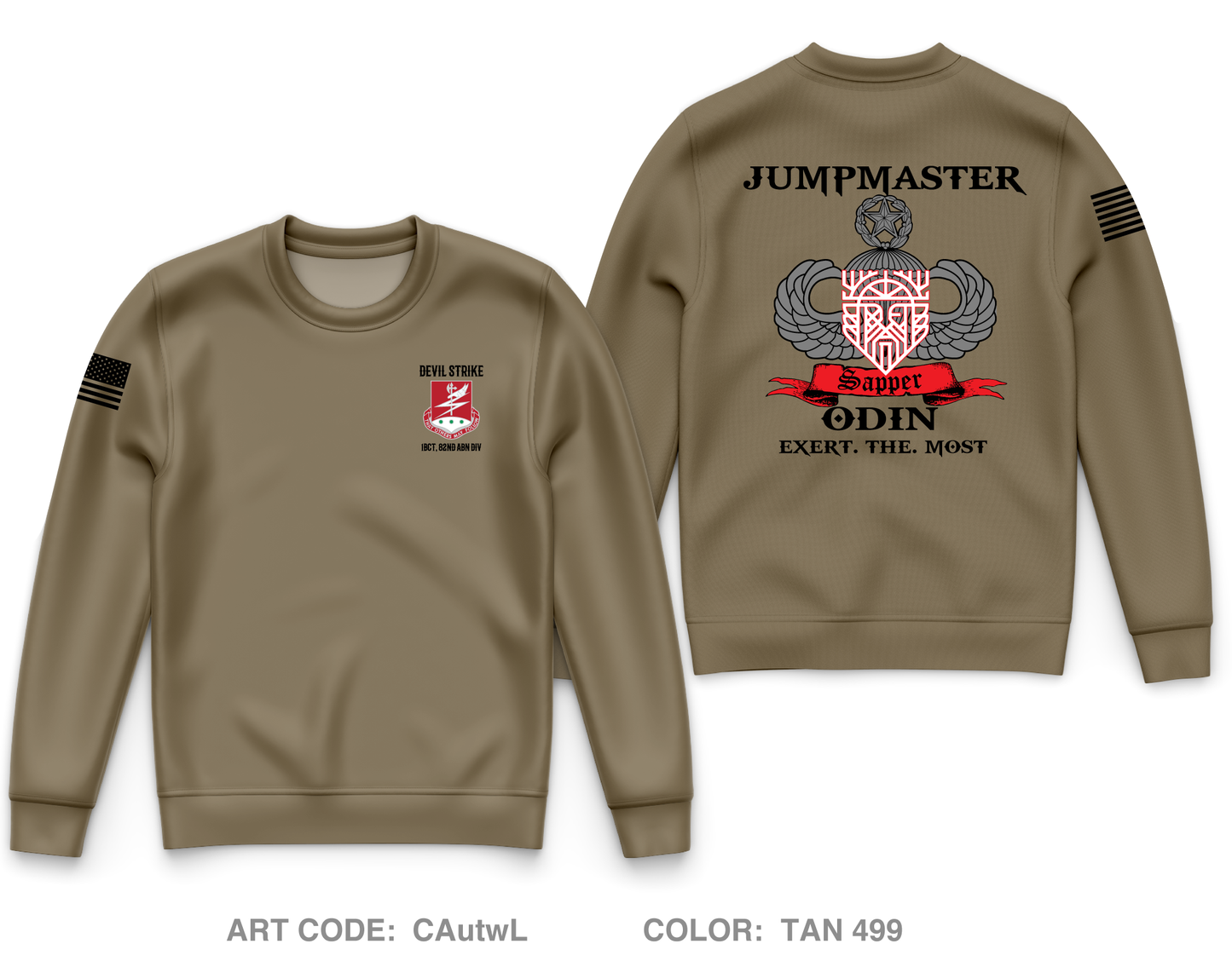 "Odin", 127th AEB, 1BCT 82ND Fundraising Collection Core Men's Crewneck Performance Sweatshirt - CAutwL