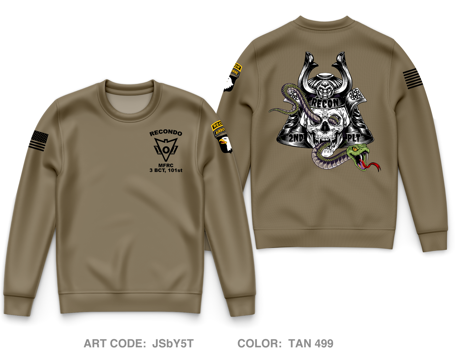 2nd PLT, MFRC, 3 BCT, 101st ARBN DIV Core Men's Crewneck Performance Sweatshirt - JSbY5T