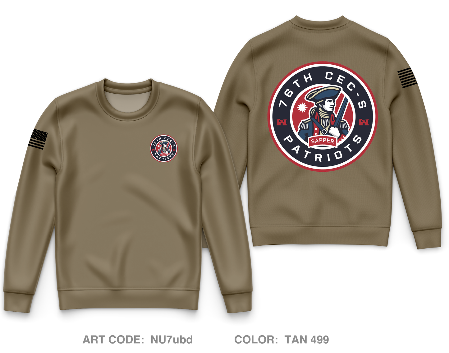 76th CEC-S Patriots Core Men's Crewneck Performance Sweatshirt - NU7ubd