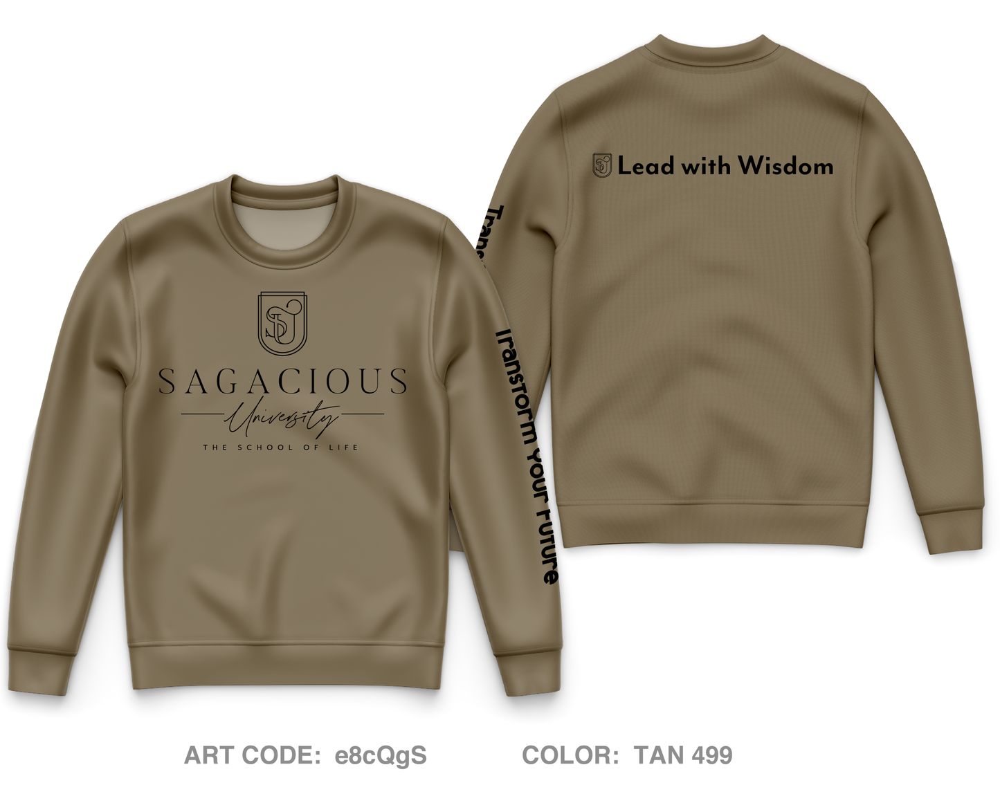 Sagacious University Core Men's Crewneck Performance Sweatshirt - e8cQgS
