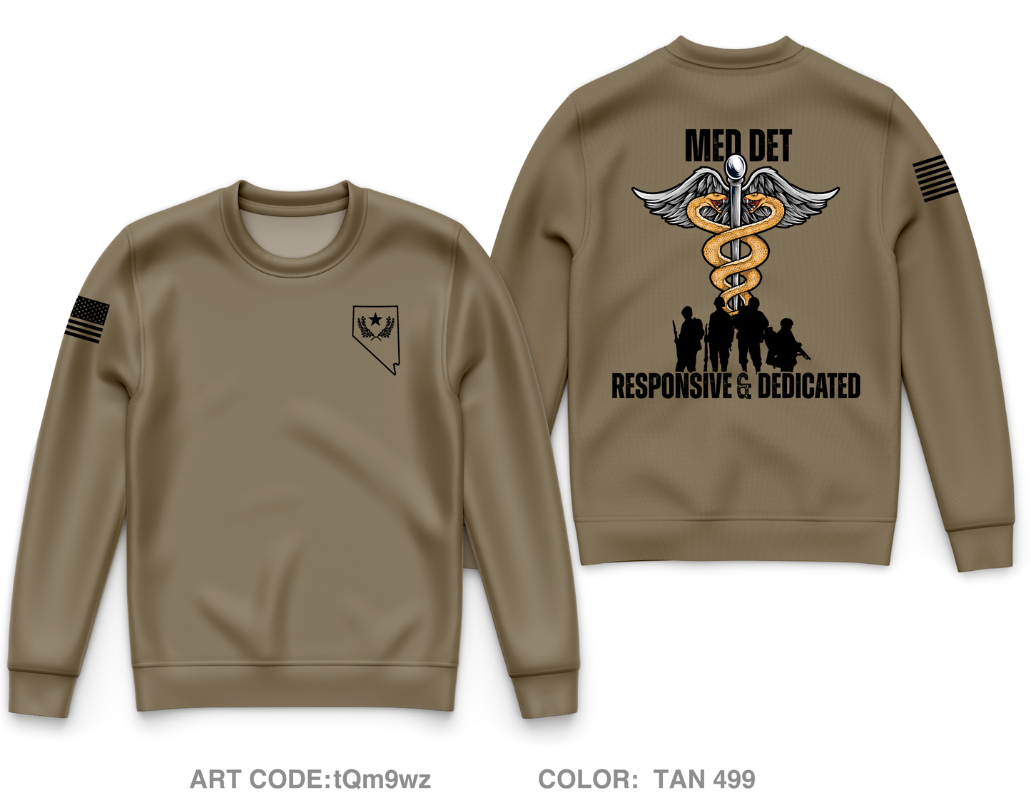 Nevada Army National Guard Medical Detachment Fundraising Collection Core Men's Crewneck Performance Sweatshirt - tQm9wz