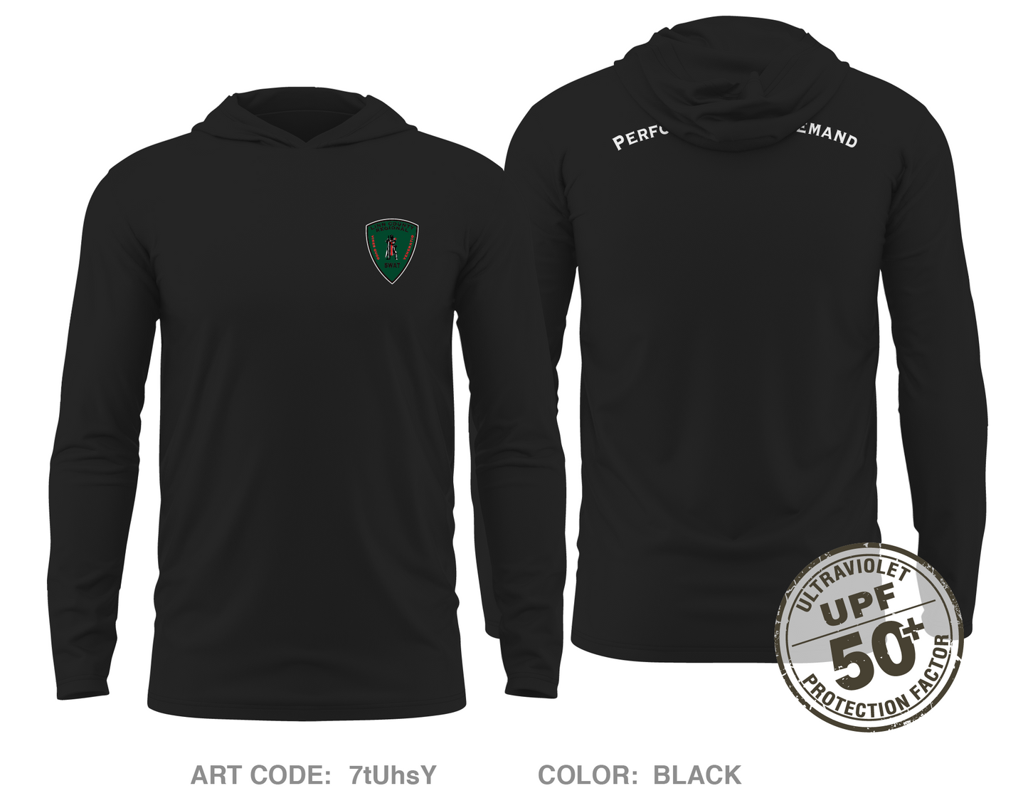 Linn County Regional SWAT Core Men's UPF 50+ Hooded Performance LS Tee - 7tUhsY