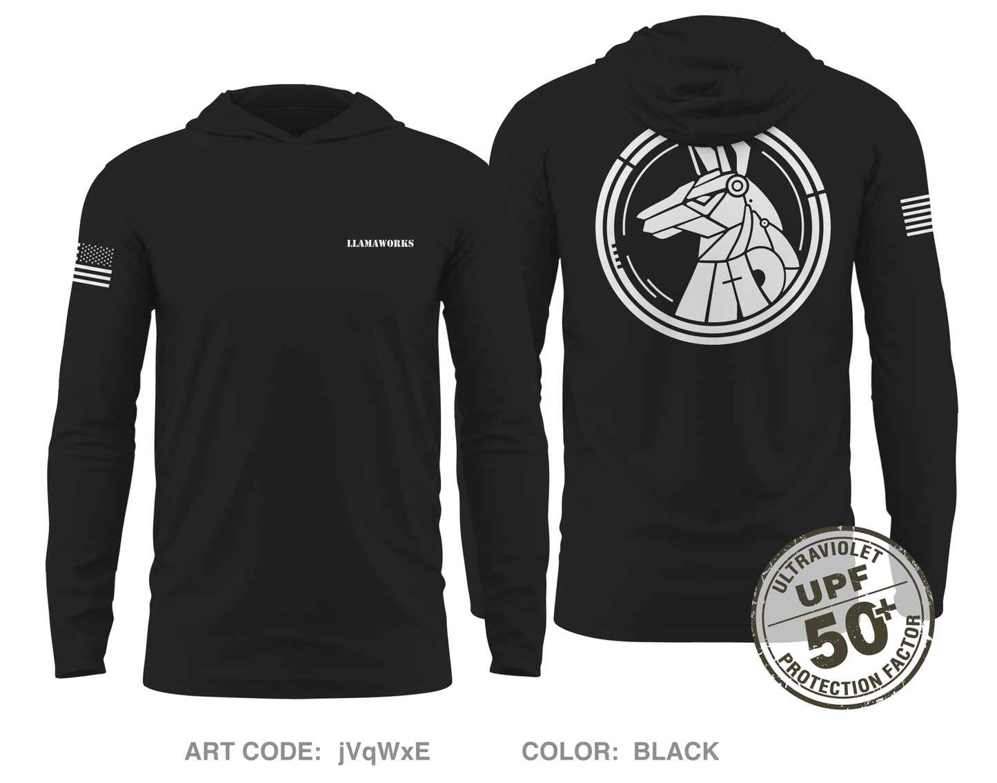 Llamaworks Core Men's UPF 50+ Hooded Performance LS Tee - jVqWxE