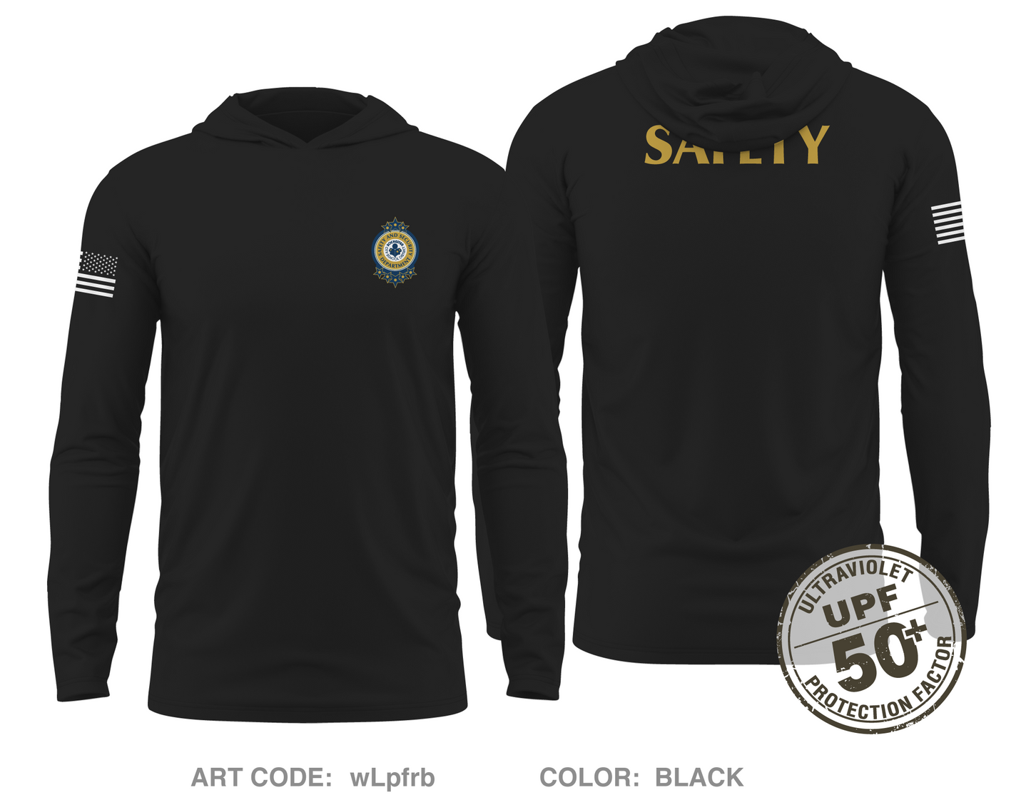 BlessesFundraising Collection Core Men's UPF 50+ Hooded Performance LS Tee - wLpfrb
