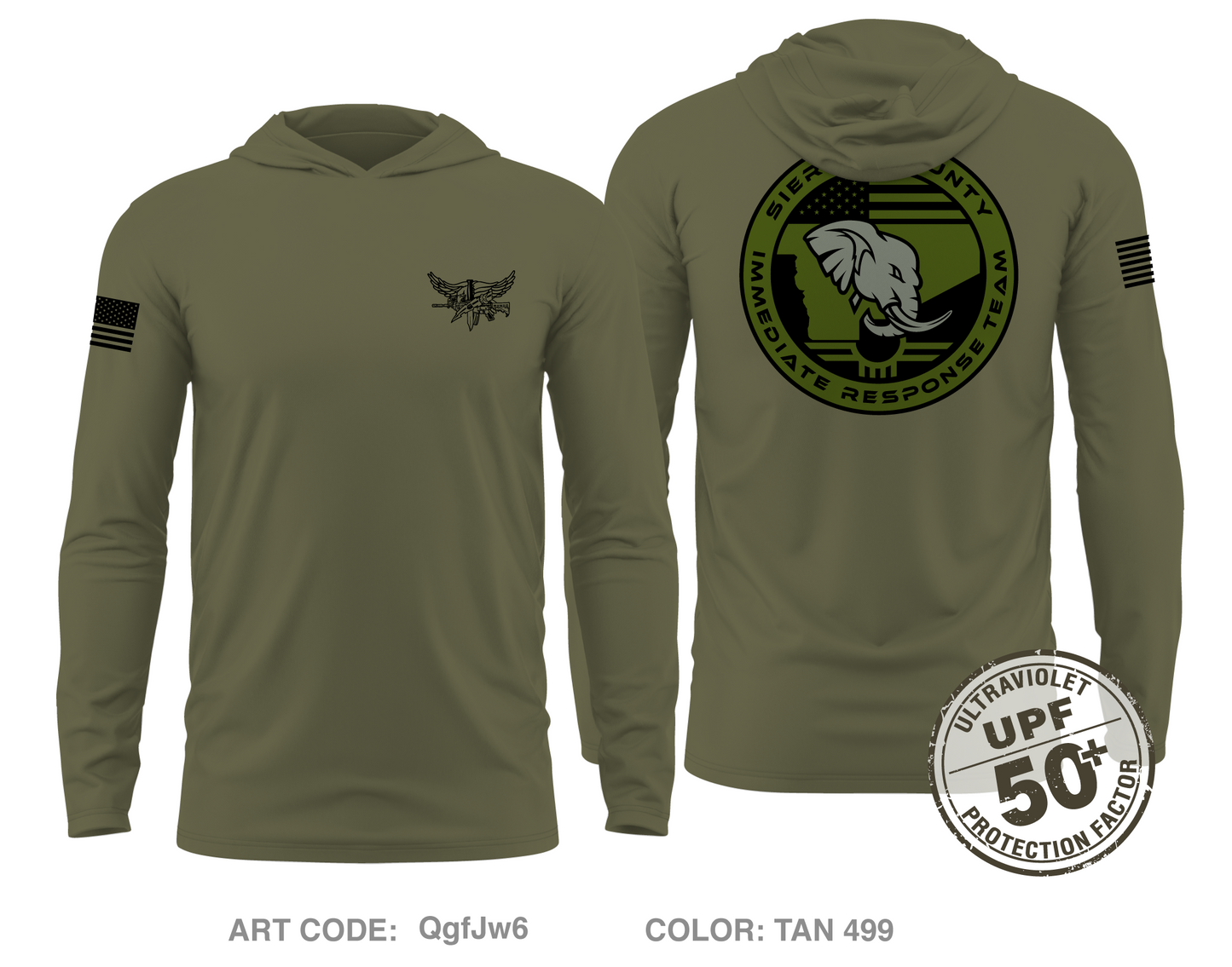 Sierra County IRT Core Men's UPF 50+ Hooded Performance LS Tee - QgfJw6