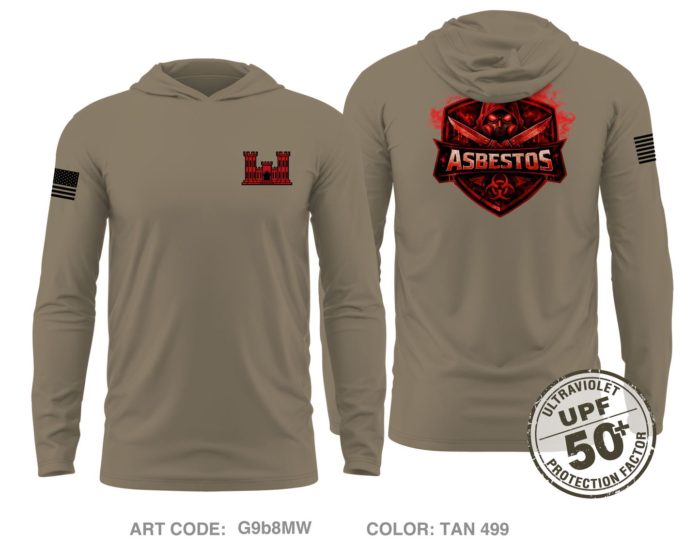 Team A 02-26 Core Men's UPF 50+ Hooded Performance LS Tee - G9b8MW