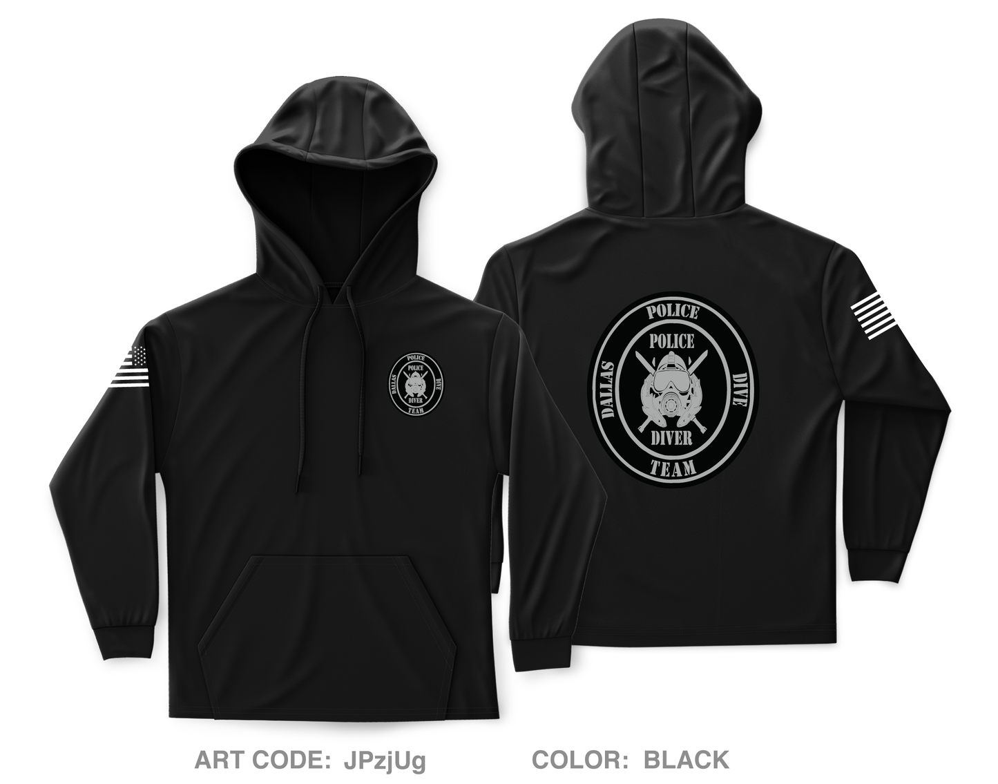 Dallas Police Dive Team Core Men's Hooded Performance Sweatshirt - JPzjUg