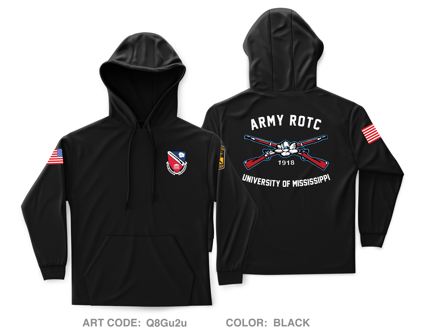 Ole Miss ROTC Cadet Core Men's Hooded Performance Sweatshirt - Q8Gu2u