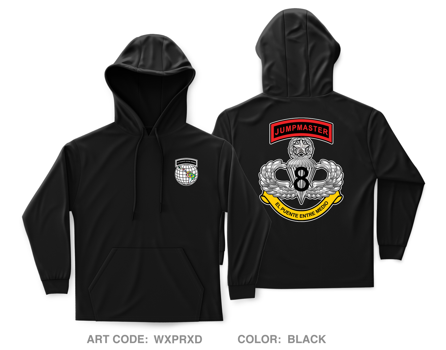 98th CA BN Jumpmaster Core Men's Hooded Performance Sweatshirt - WXPRXD