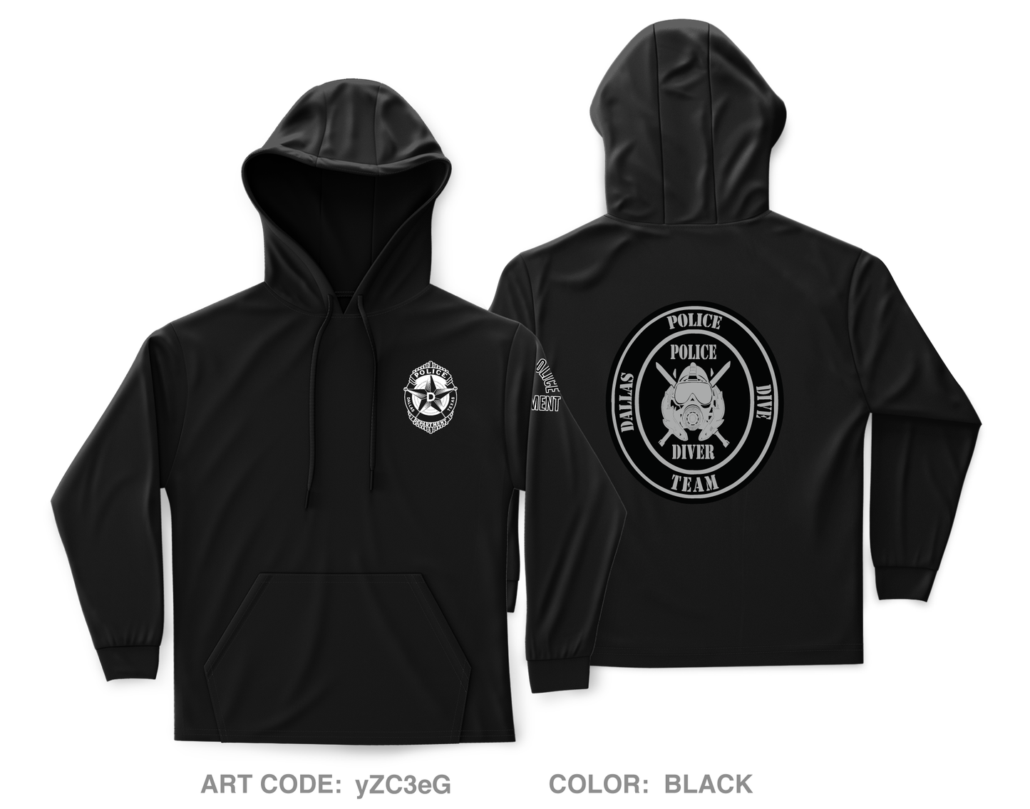 Dallas Police Dive Team Core Men's Hooded Performance Sweatshirt - yZC3eG