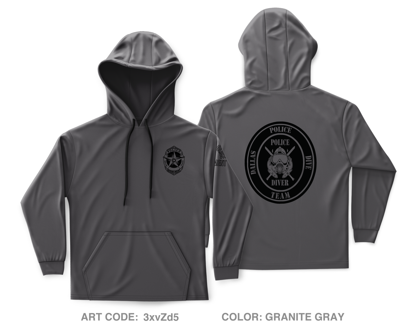 Dallas Police Dive Team Core Men's Hooded Performance Sweatshirt - 3xvZd5