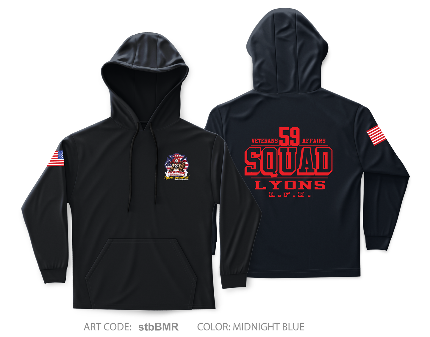 Lyons Fire Department Core Men's Hooded Performance Sweatshirt - stbBMR