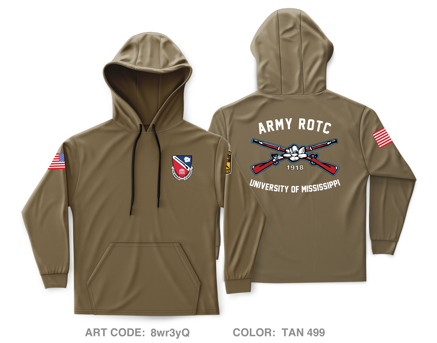 Ole Miss ROTC Cadet Core Men's Hooded Performance Sweatshirt - 8wr3yQ