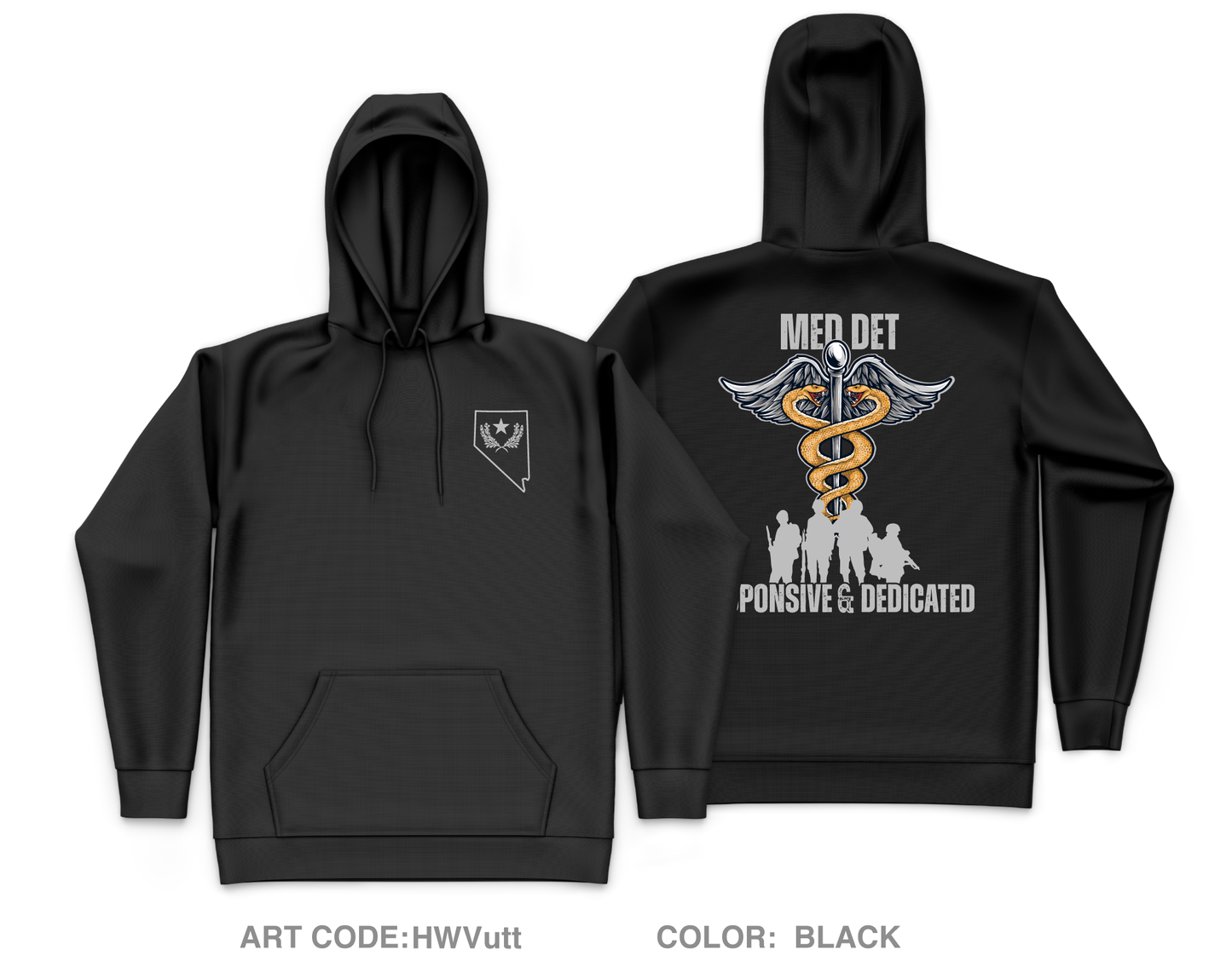Nevada Army National Guard Medical Detachment Fundraising Collection Core Men's Hooded Performance Sweatshirt - HWVutt