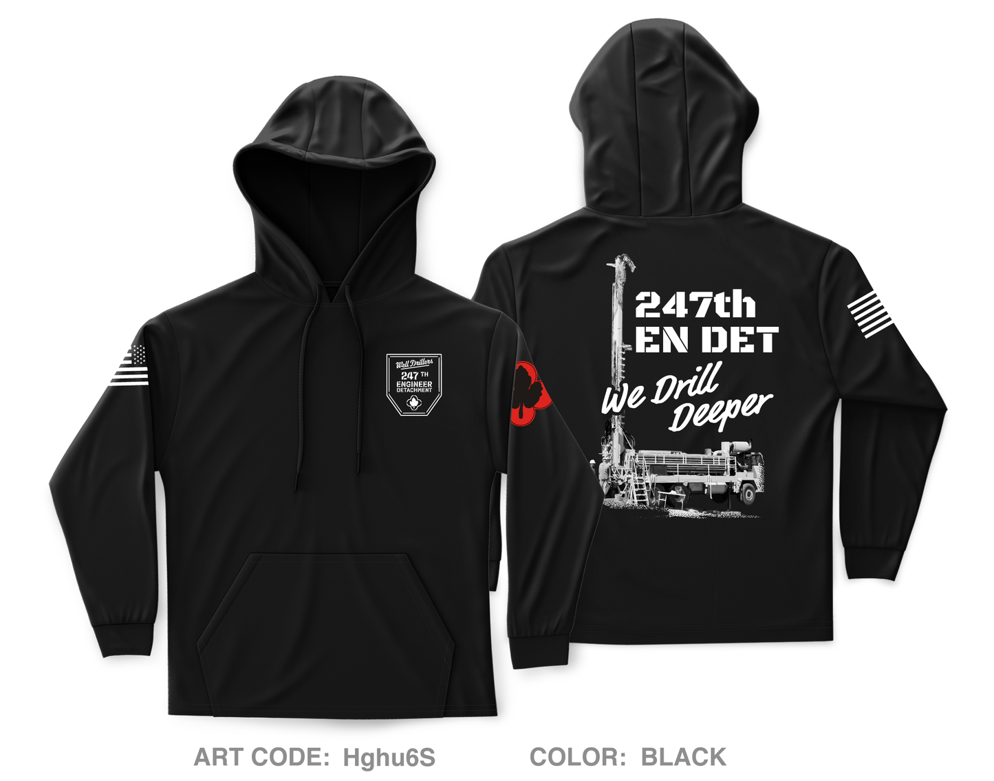 247th EN DET WD Fundraising Collection Core Men's Hooded Performance Sweatshirt - Hghu6S