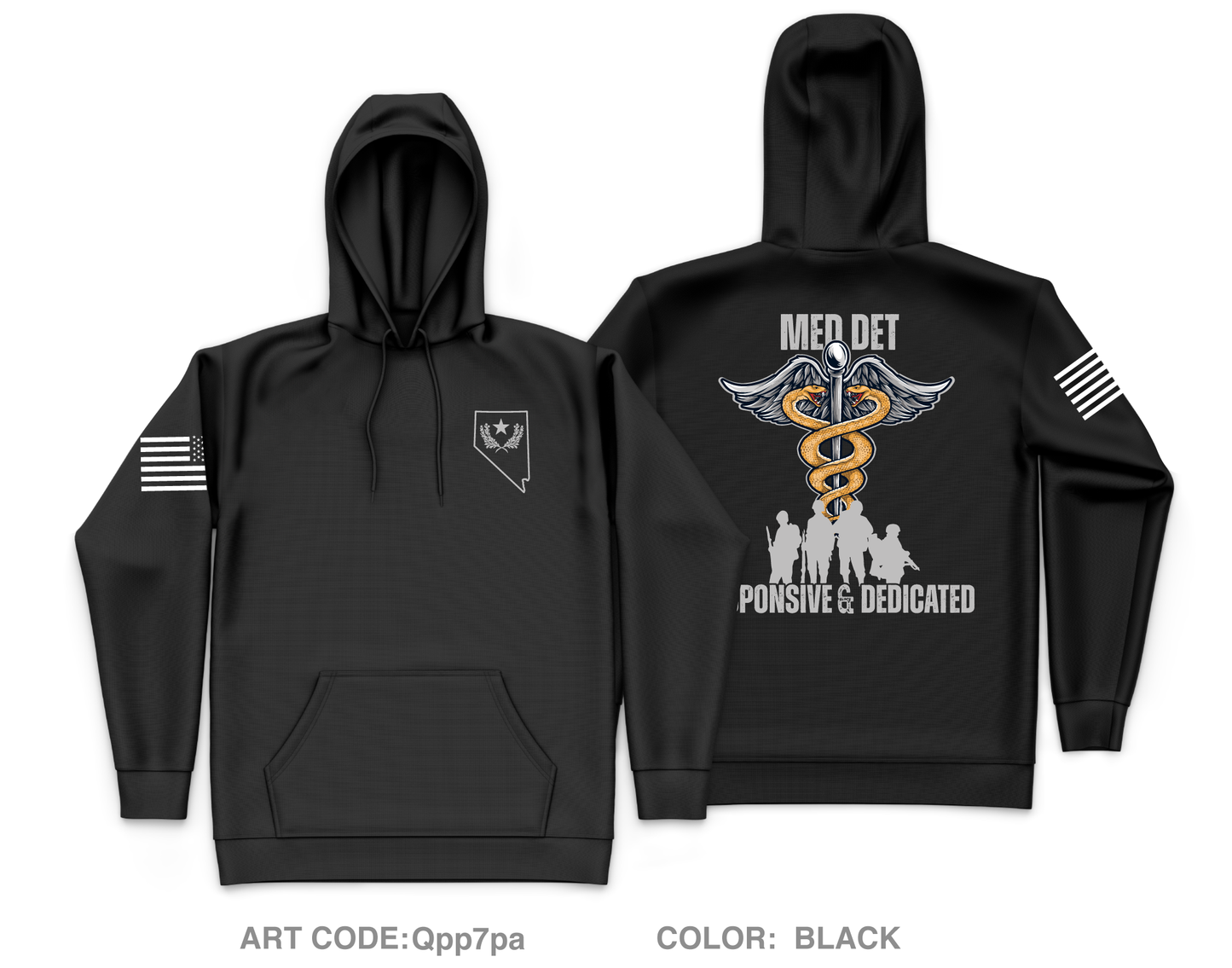Nevada Army National Guard Medical Detachment Fundraising Collection Core Men's Hooded Performance Sweatshirt - Qpp7pa
