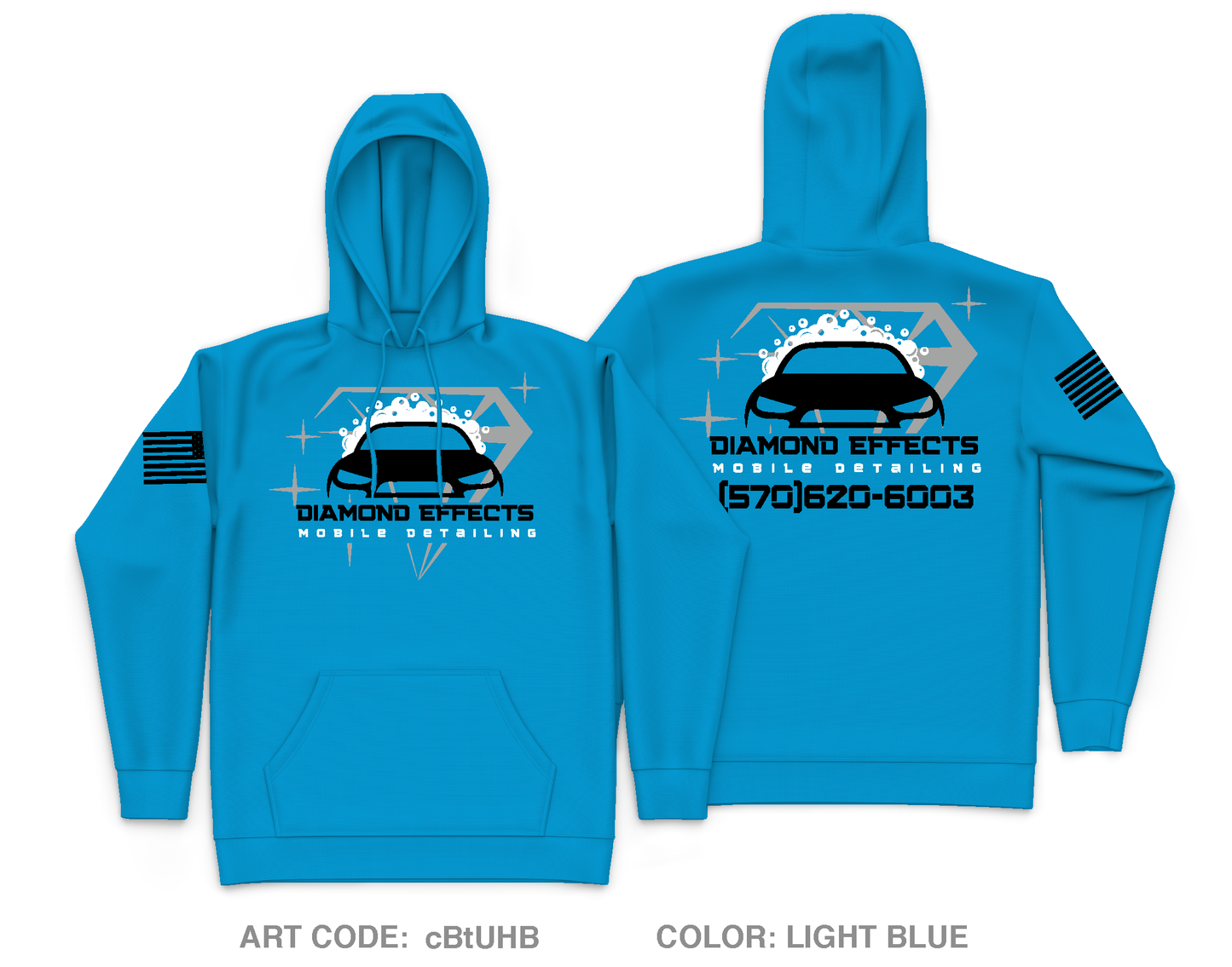Diamond effects Mobile detailing Core Men's Hooded Performance Sweatshirt - cBtUHB