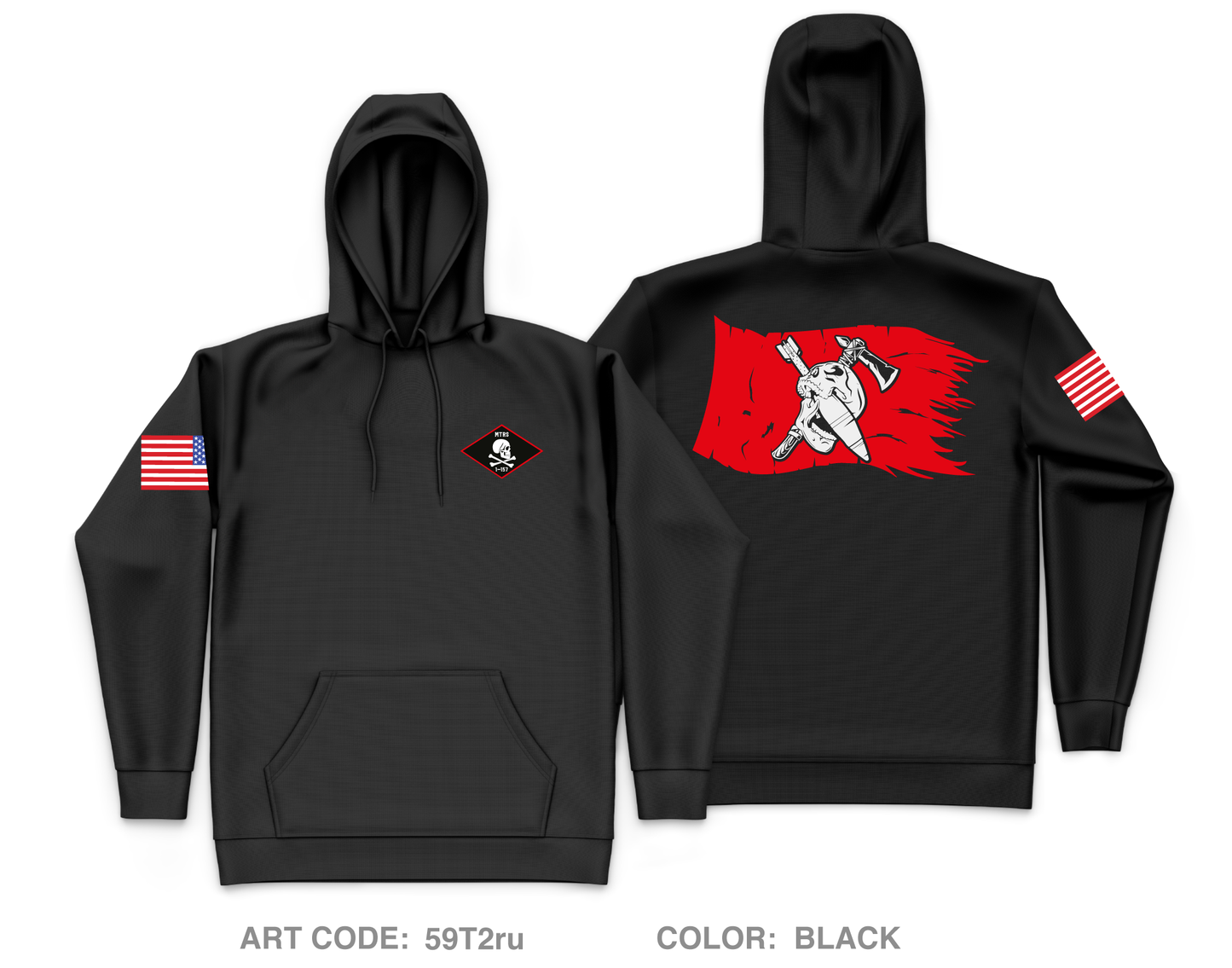 HHC, 1-157 IN MORTARS Core Men's Hooded Performance Sweatshirt - 59T2ru