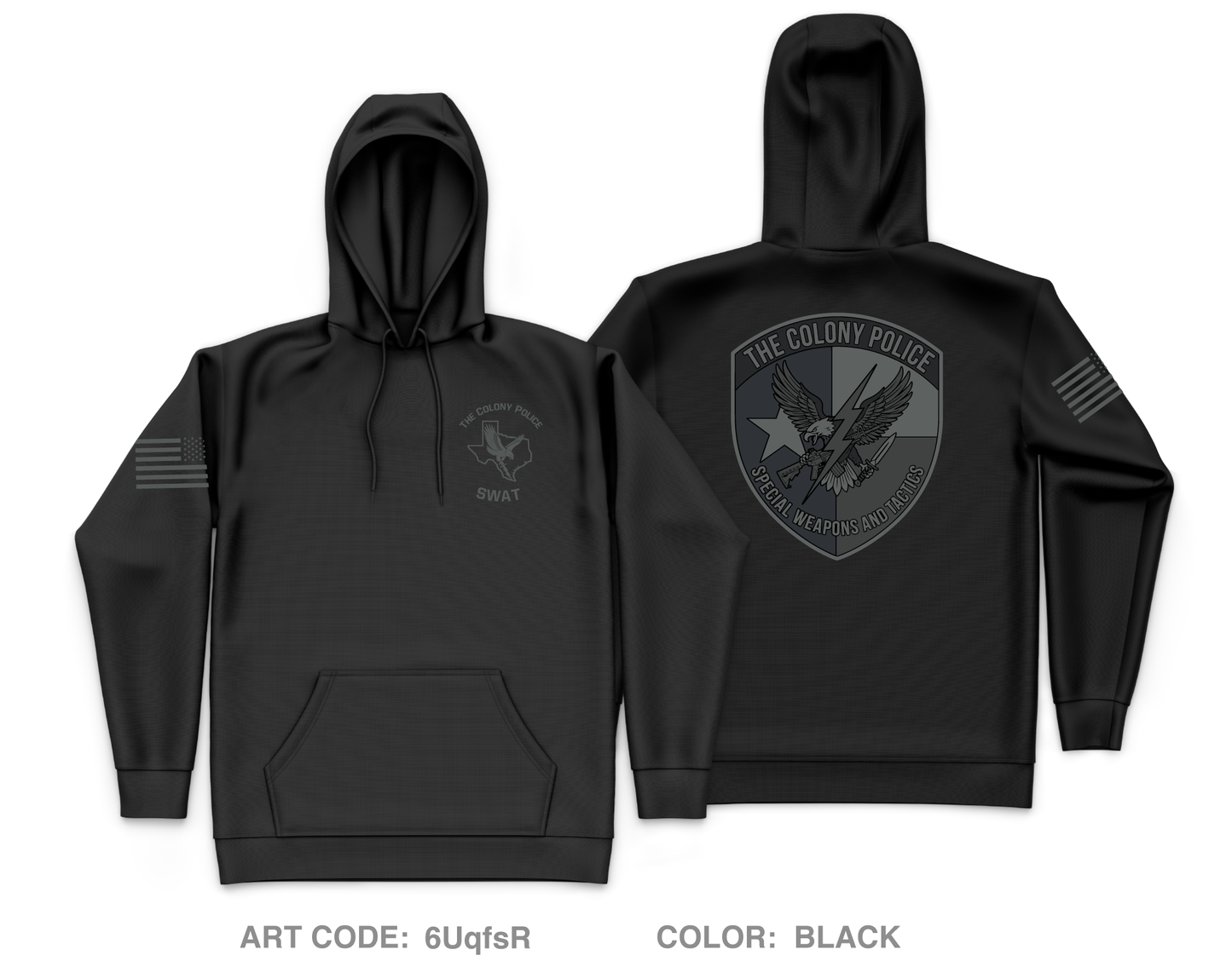 The Colony Police Department SWAT Core Men's Hooded Performance Sweatshirt - 6UqfsR