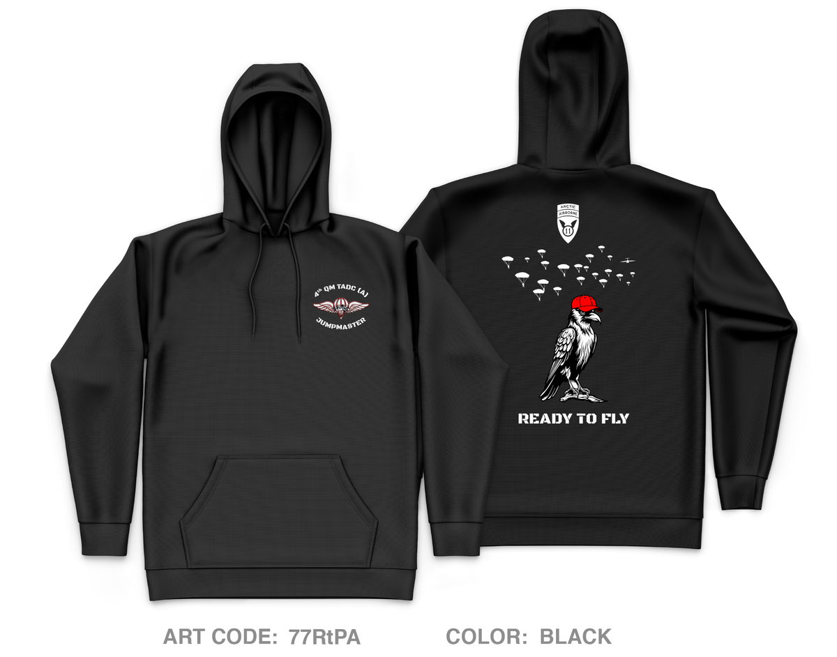 4th QM TADC (A) Jumpmaster Core Men's Hooded Performance Sweatshirt - 77RtPA