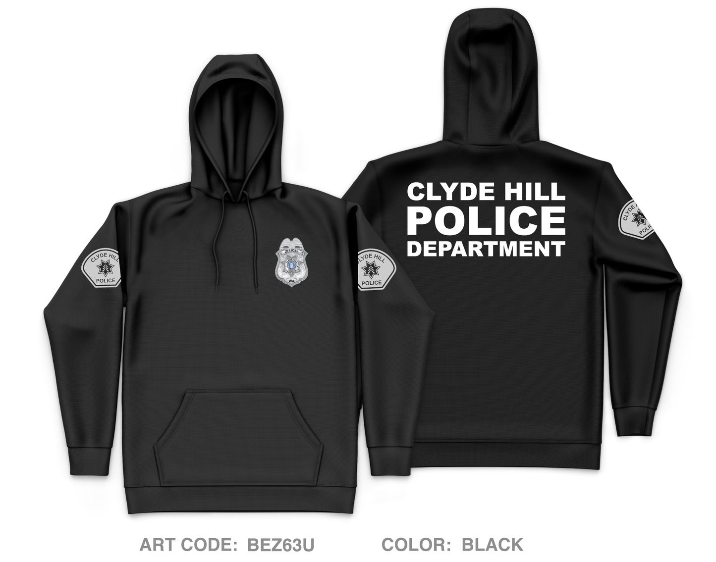Clyde Hill Police Department Store 1 Core Men's Hooded Performance Sweatshirt - BEZ63U