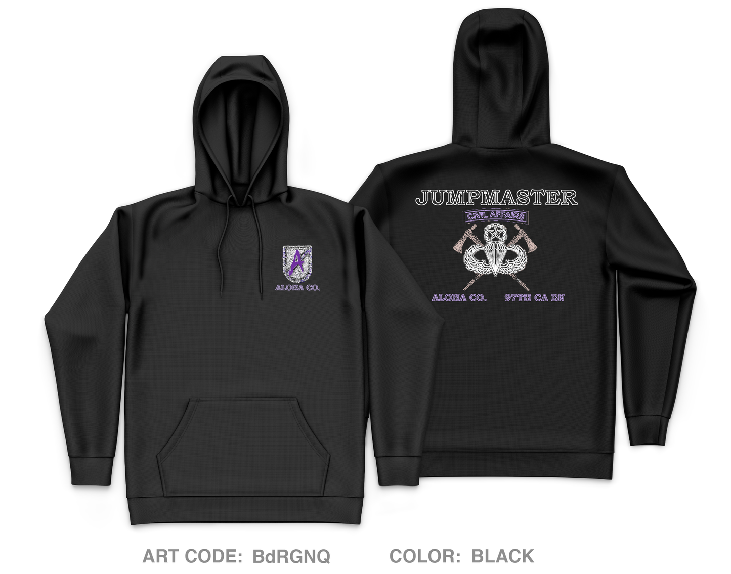 A Co 97th Civil Affairs BN Core Men's Hooded Performance Sweatshirt - BdRGNQ