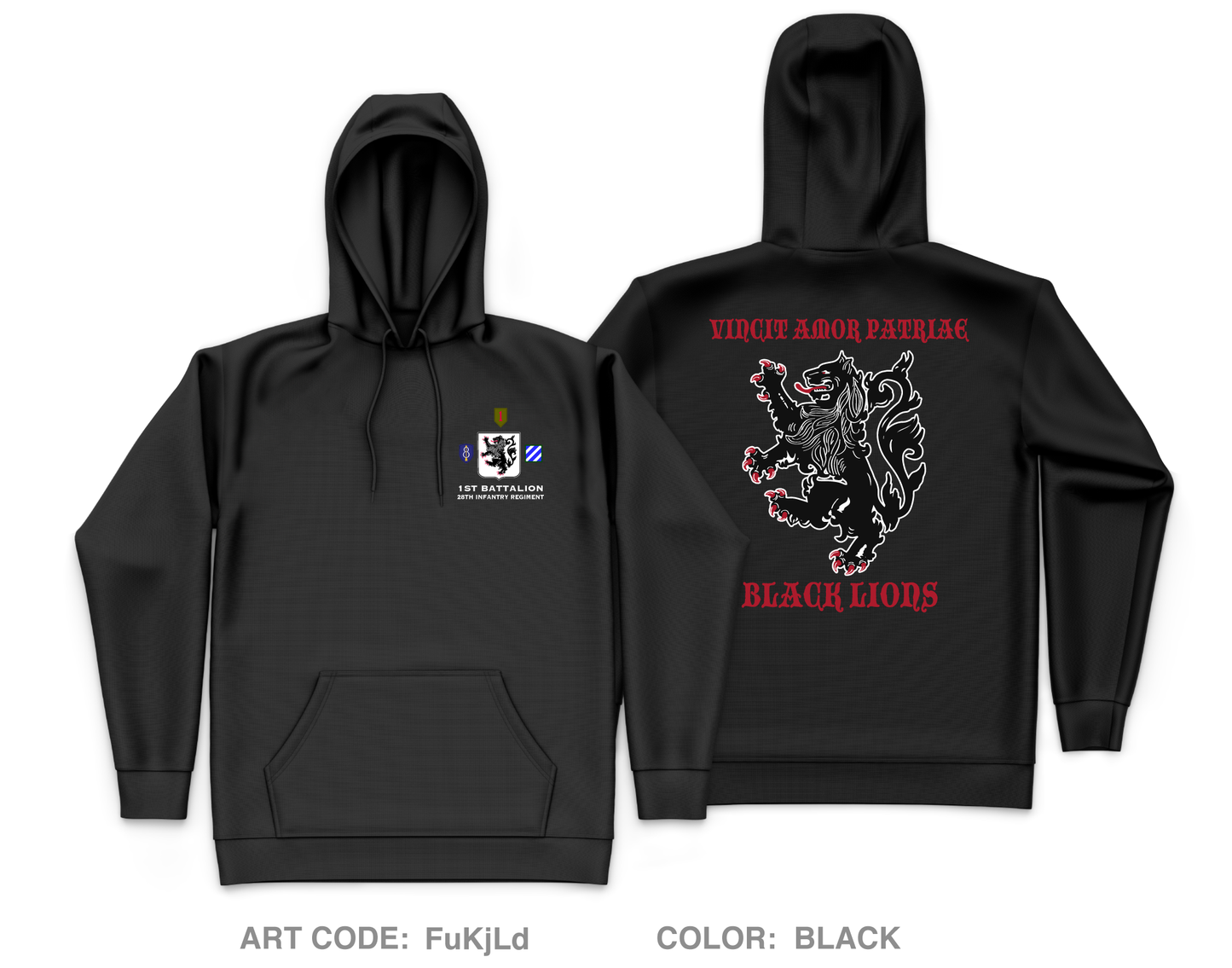 Black Lions Core Men's Hooded Performance Sweatshirt - FuKjLd