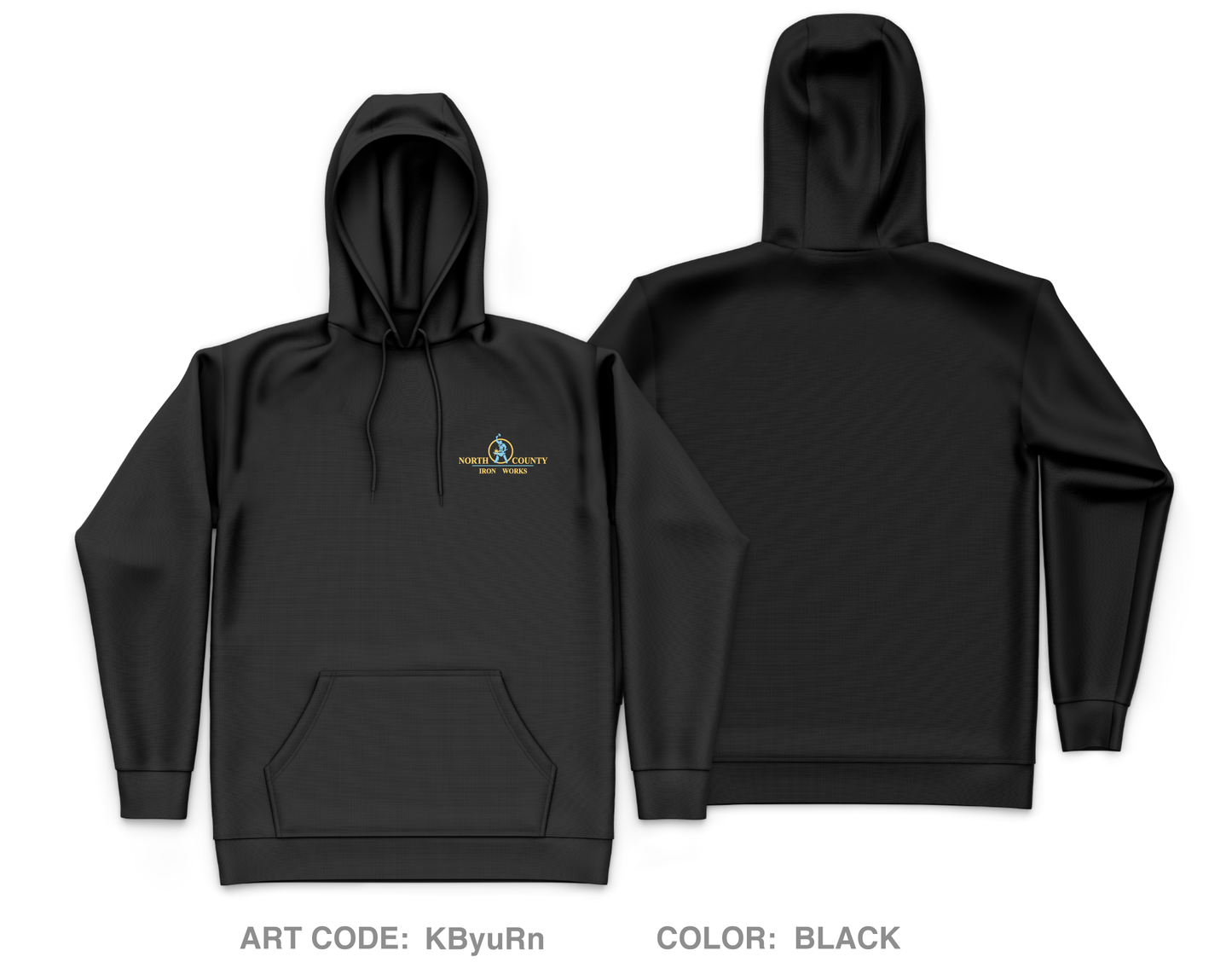 North County Iron Works Core Men's Hooded Performance Sweatshirt - KByuRn