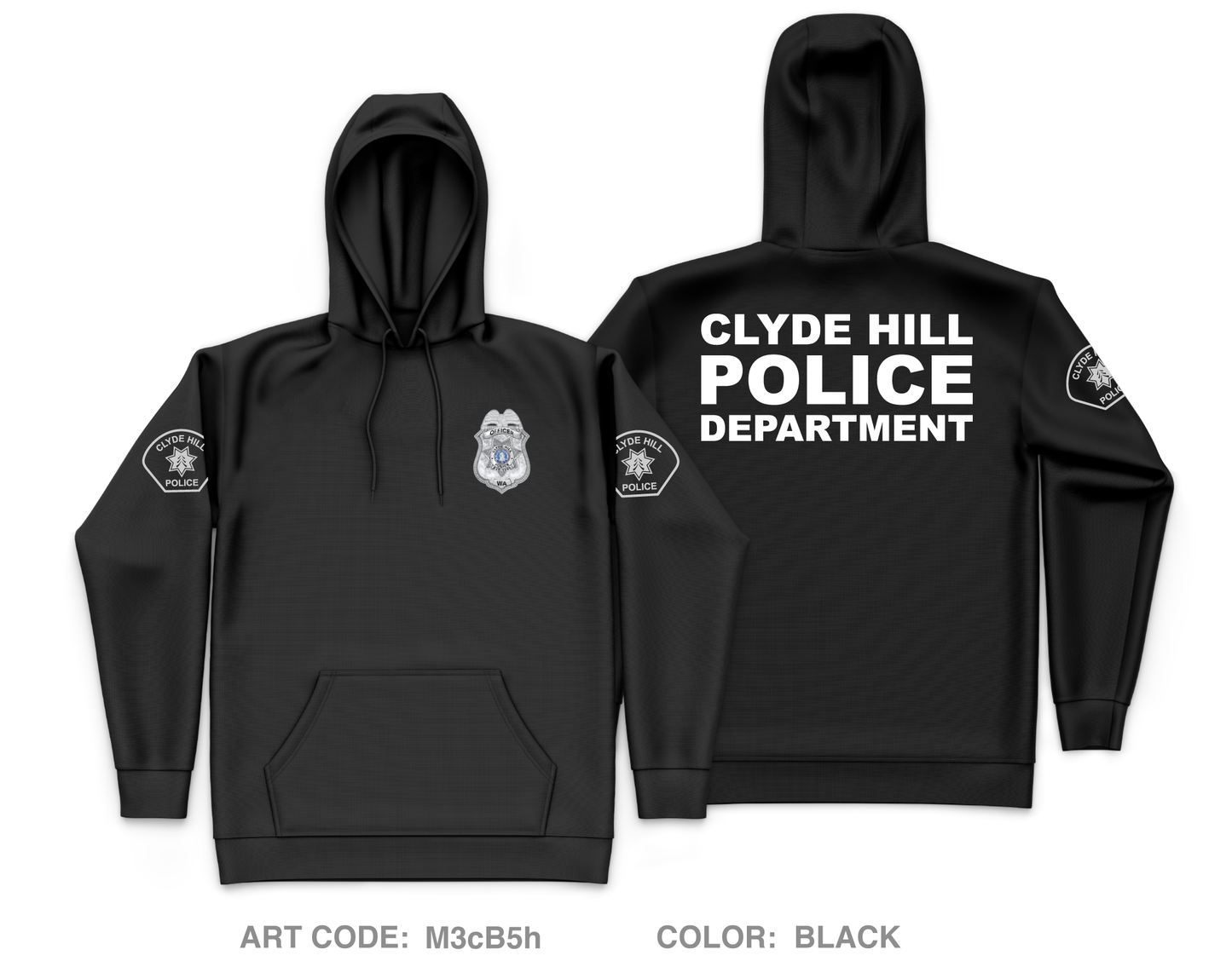 Clyde Hill Police Department Store 1 Core Men's Hooded Performance Sweatshirt - M3cB5h