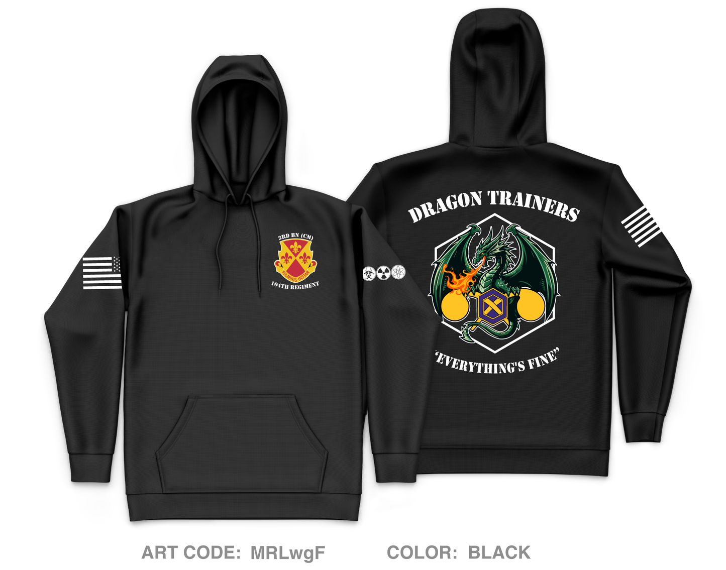 3BN, 104th Regiment Core Men's Hooded Performance Sweatshirt - MRLwgF