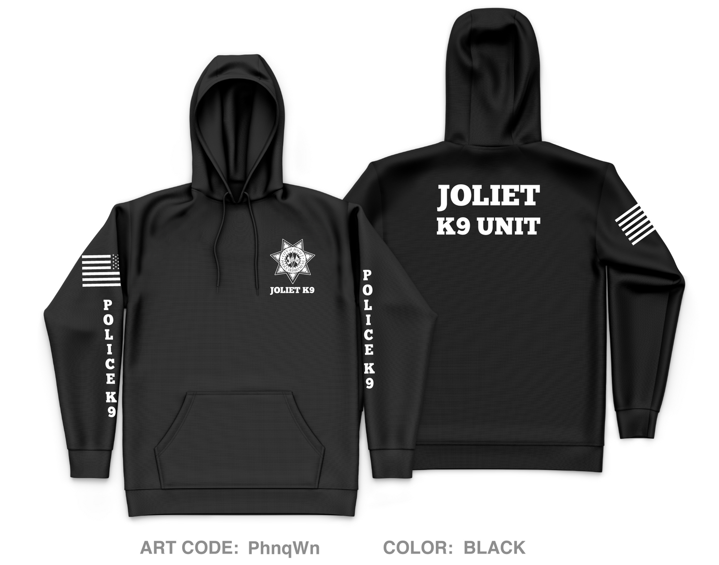 Joliet Police K9 Unit Core Men's Hooded Performance Sweatshirt - PhnqWn