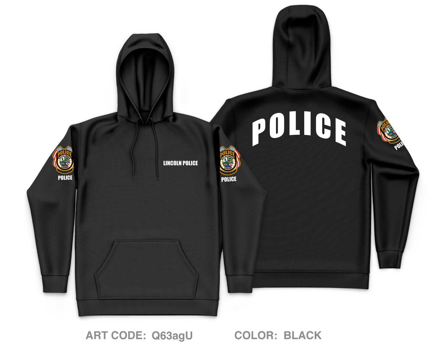 Lincoln Police Department Core Men's Hooded Performance Sweatshirt - Q63agU