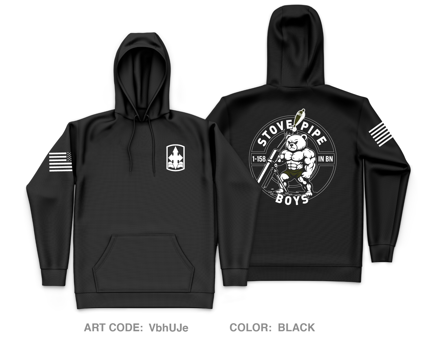 1-158 IN BN HHC Mortar Platoon Core Men's Hooded Performance Sweatshirt - VbhUJe