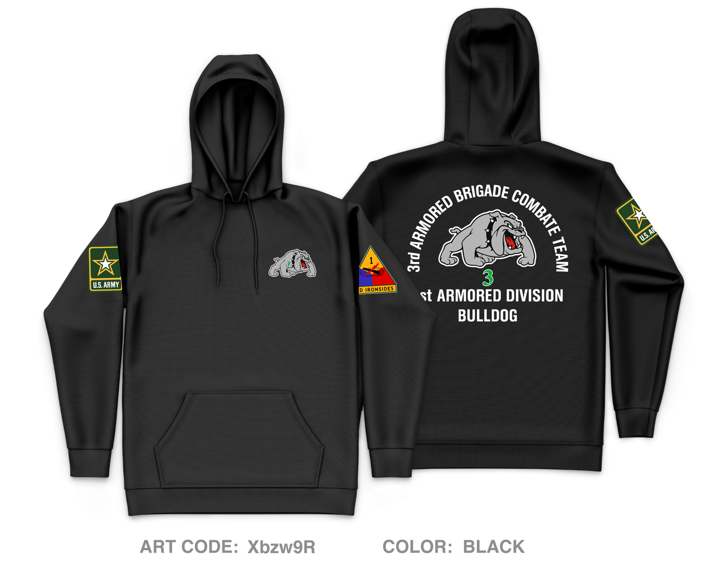 3ABCT 1AD Core Men's Hooded Performance Sweatshirt - Xbzw9R
