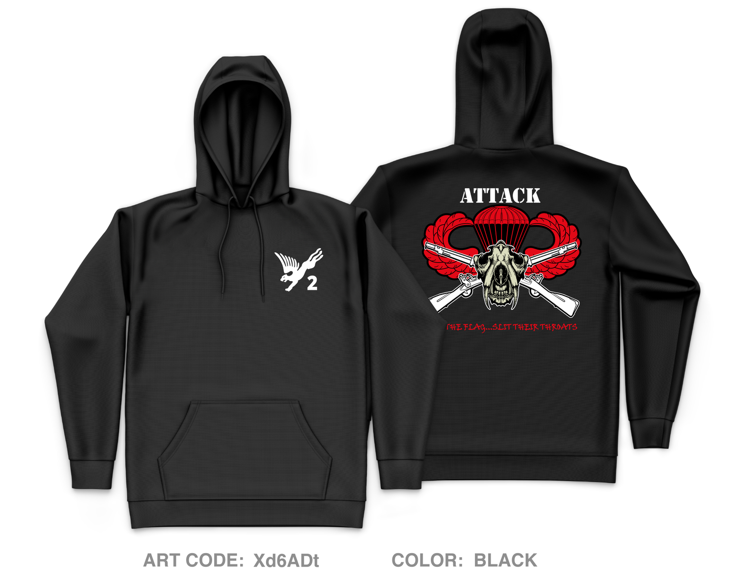ATTACK Company 2-505th PIR Core Men's Hooded Performance Sweatshirt - Xd6ADt