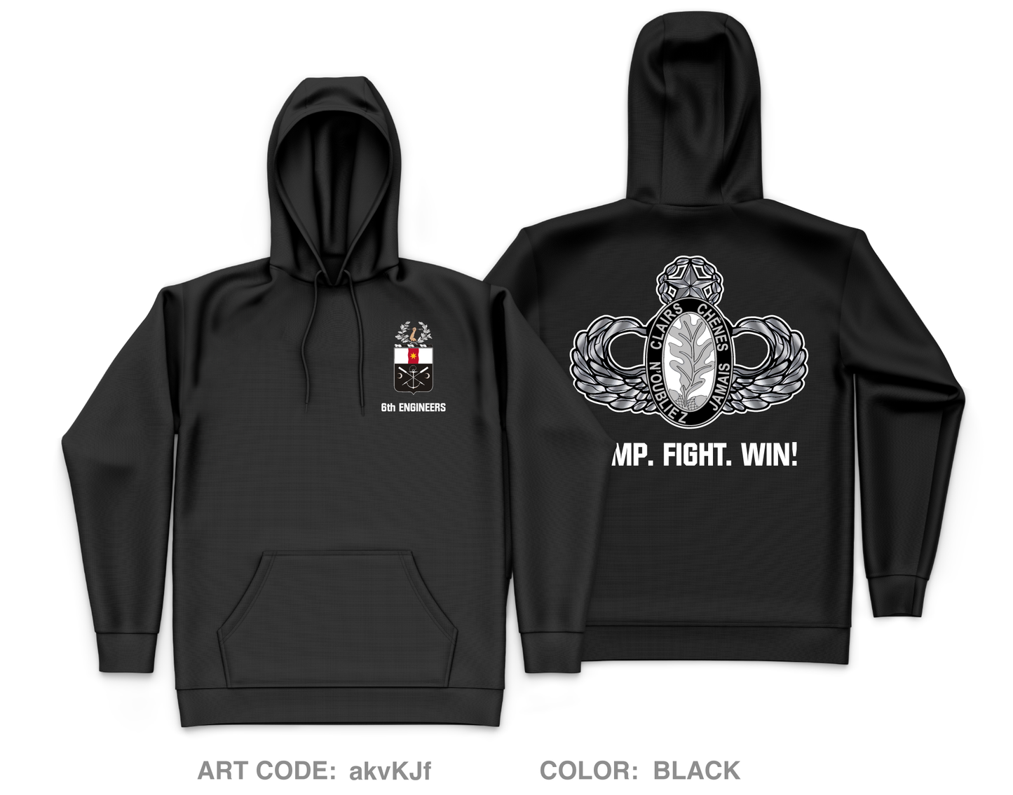 6 Engineer Battalion Fundraising Collection Core Men's Hooded Performance Sweatshirt - akvKJf