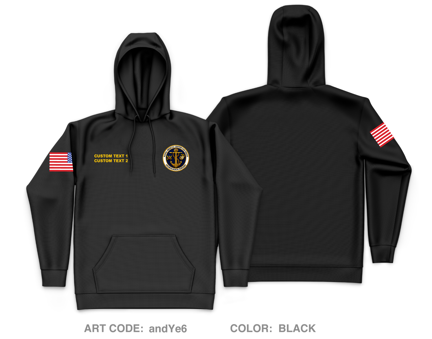 CUSTOM NMCSD Neurosurgery Core Men's Hooded Performance Sweatshirt - andYe6