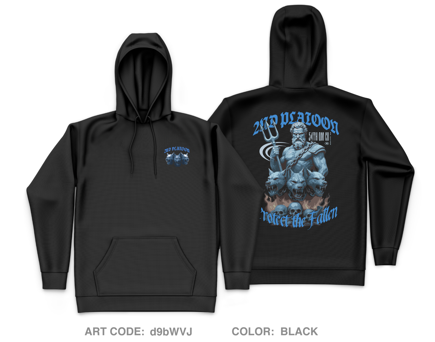 2ND PLT/54th QM CO Core Men's Hooded Performance Sweatshirt - d9bWVJ