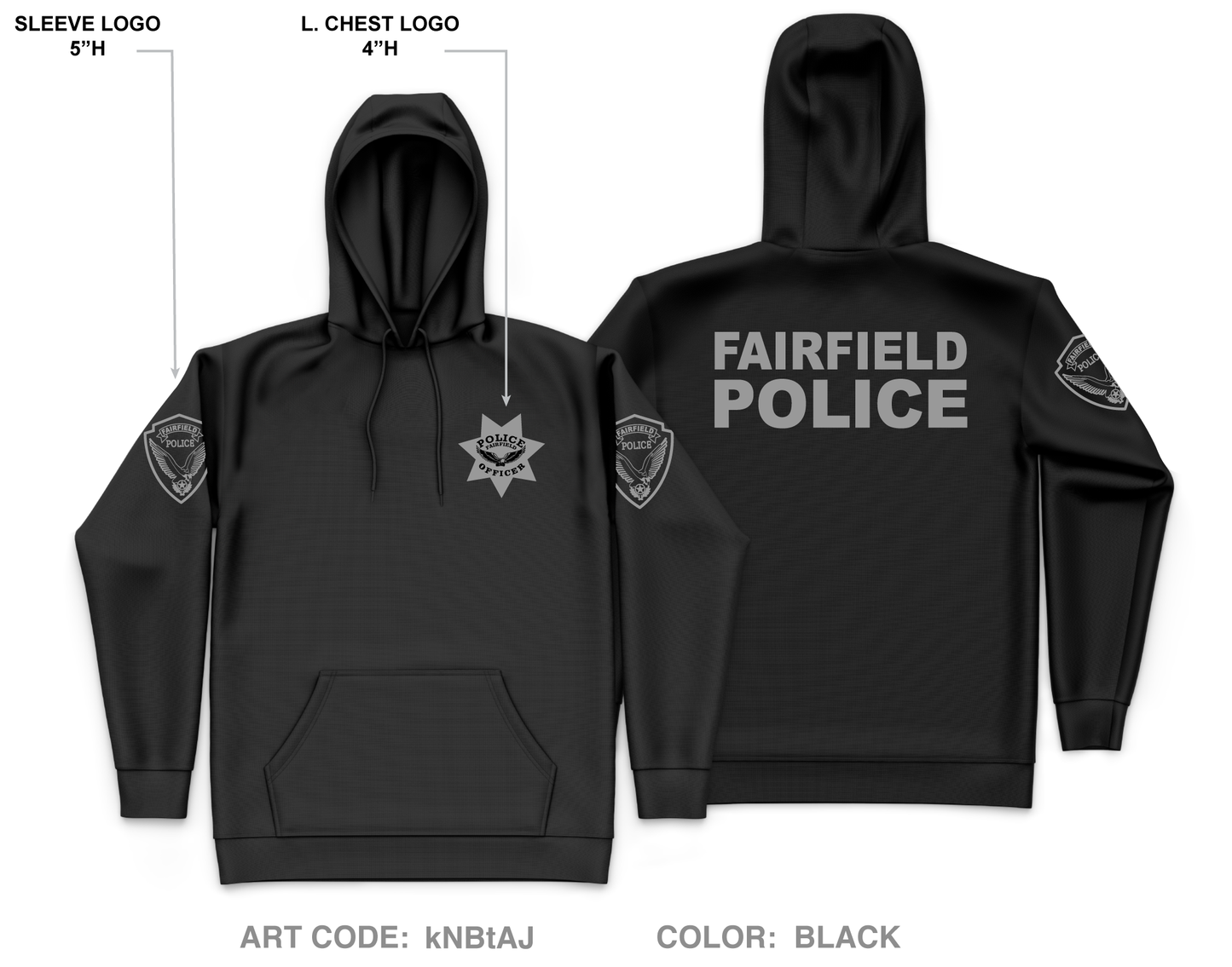 Fairfield Police K9 Unit Core Men's Hooded Performance Sweatshirt - kNBtAJ