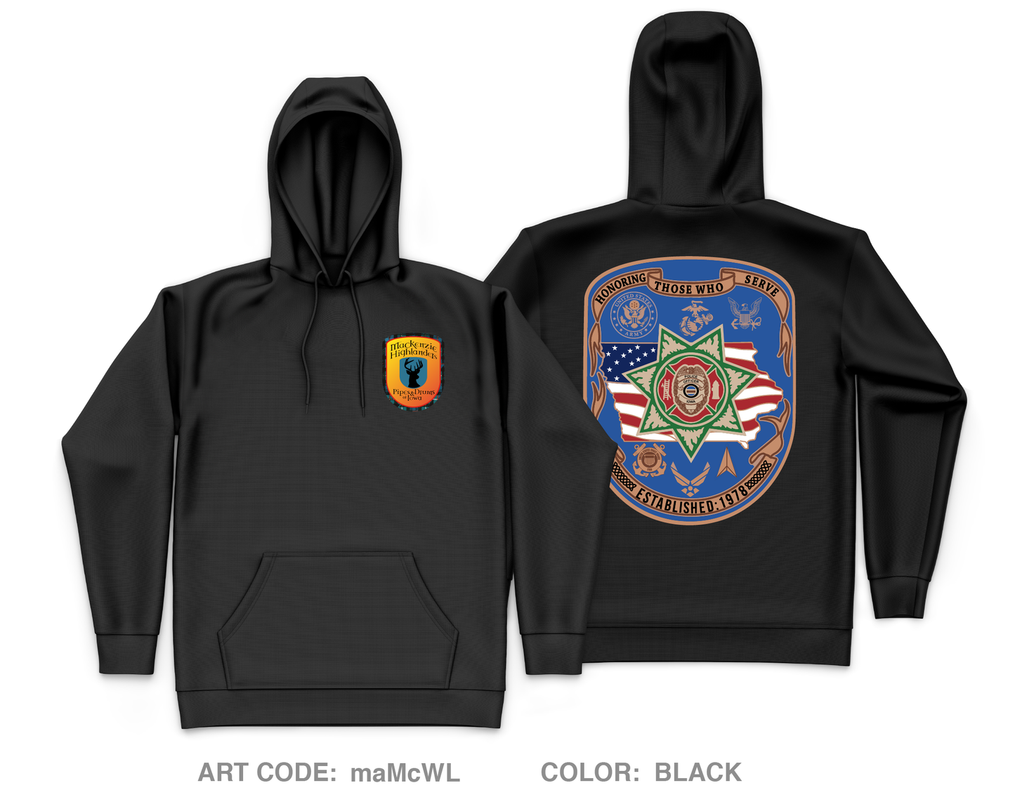 Mackenzie Highlanders Fundraising Collection Core Men's Hooded Performance Sweatshirt - maMcWL