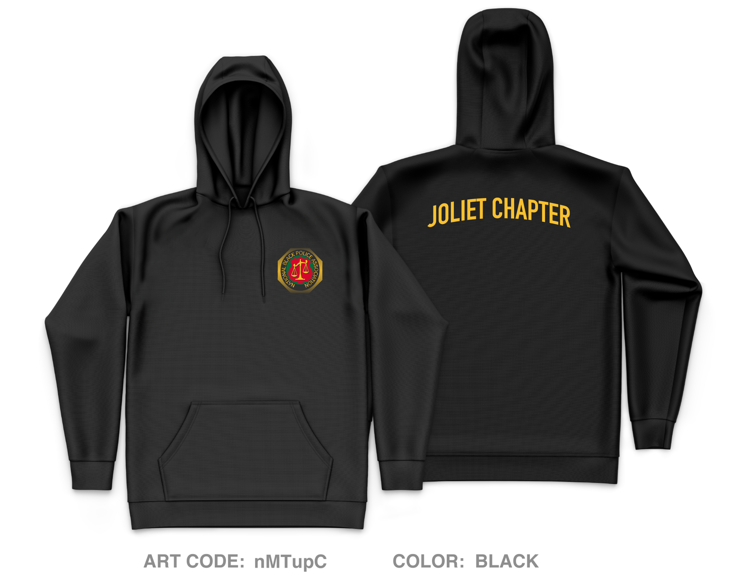Joliet Black Police Officers Association Core Men's Hooded Performance Sweatshirt - nMTupC
