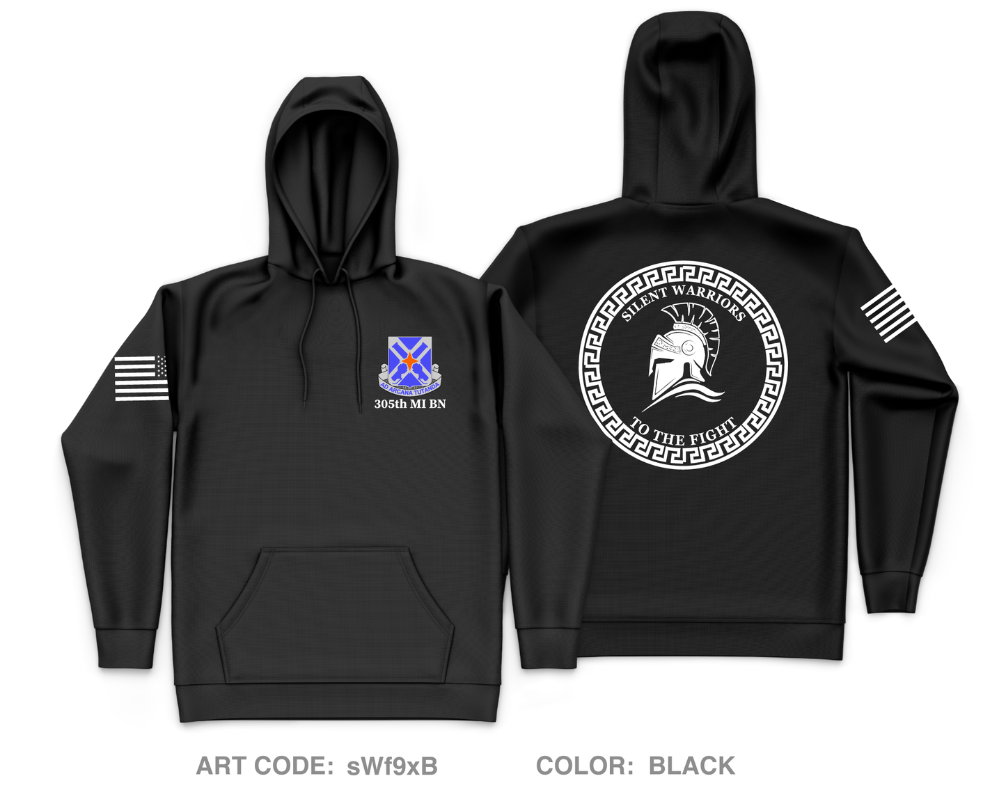 305th MI BN Core Men's Hooded Performance Sweatshirt - sWf9xB