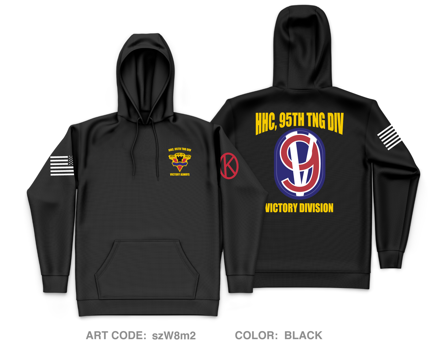 95TH TNG DIV, HHC Core Men's Hooded Performance Sweatshirt - szW8m2