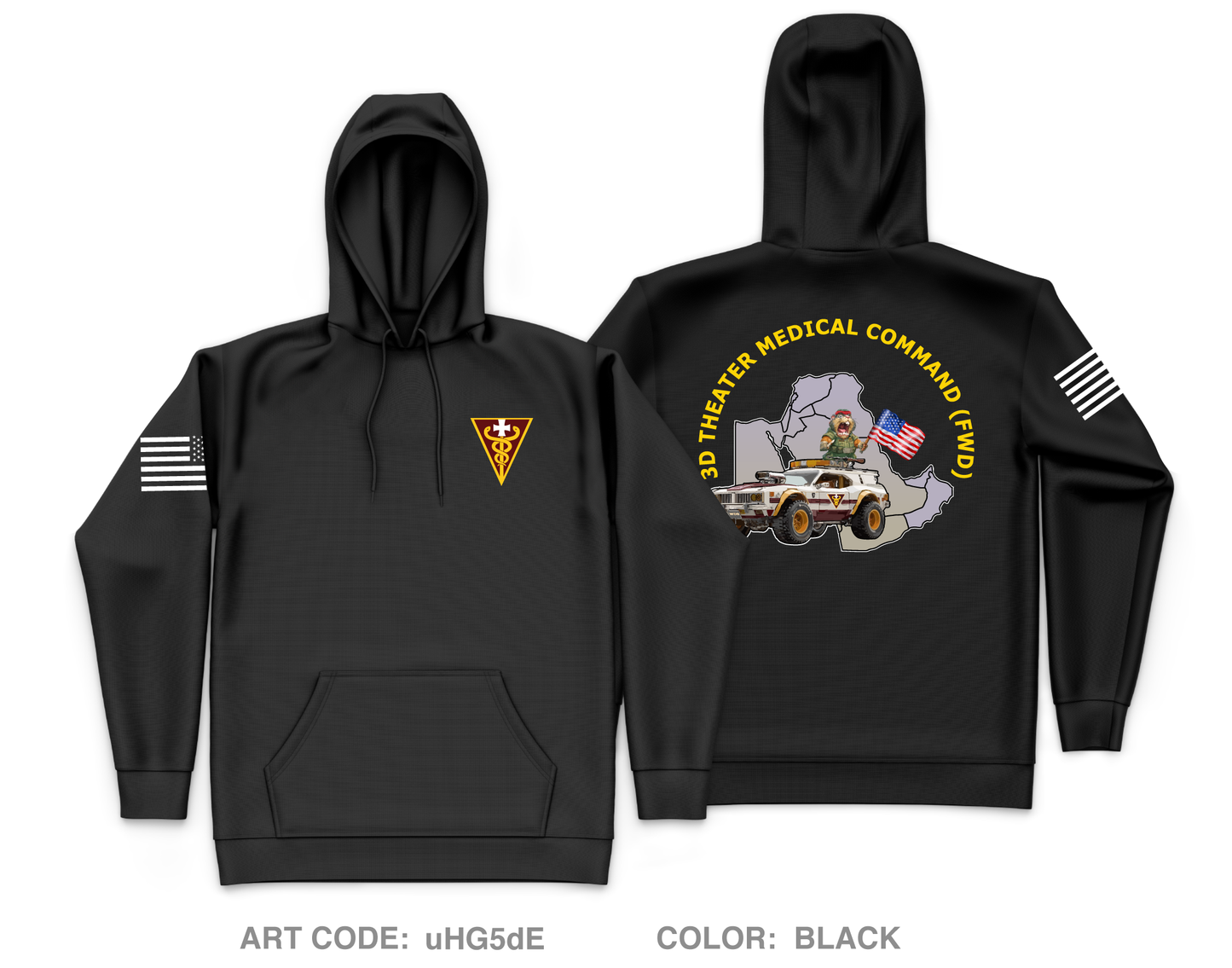 3D Theater Medical Command (FWD) Core Men's Hooded Performance Sweatshirt - uHG5dE