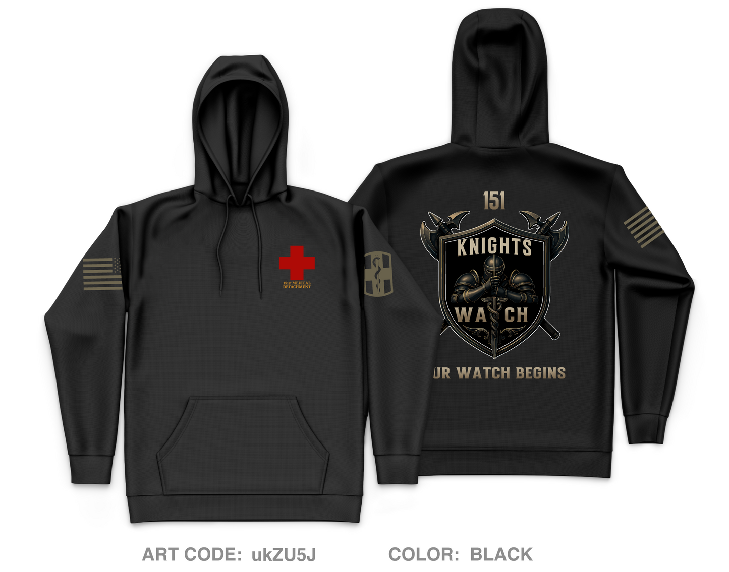 151st Medical Detachment Core Men's Hooded Performance Sweatshirt - ukZU5J